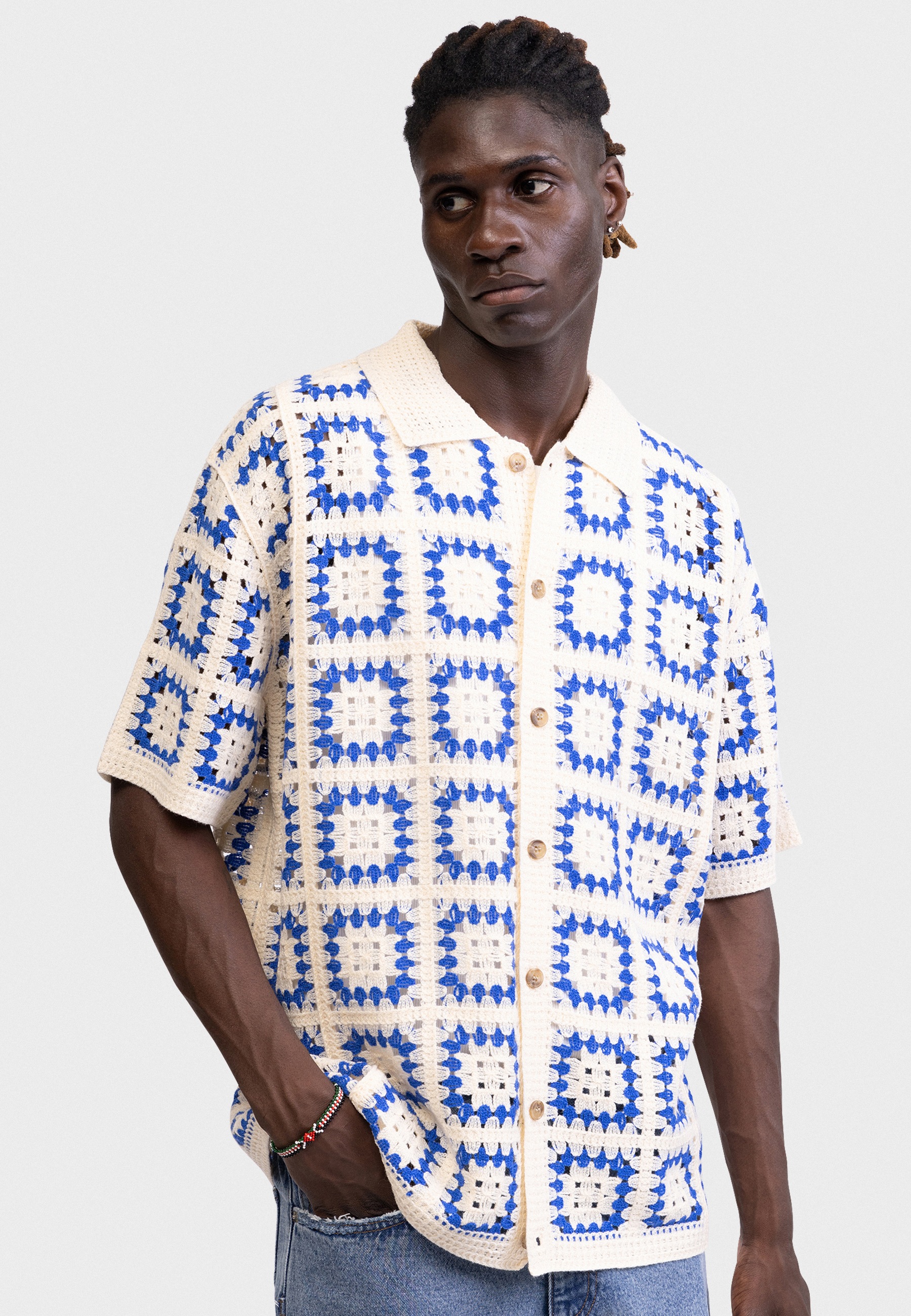 REDEFINED REBEL Kurzarmhemd »Redefined Rebel Shirt RRFabian Shirt Crochet BOXY FIT«