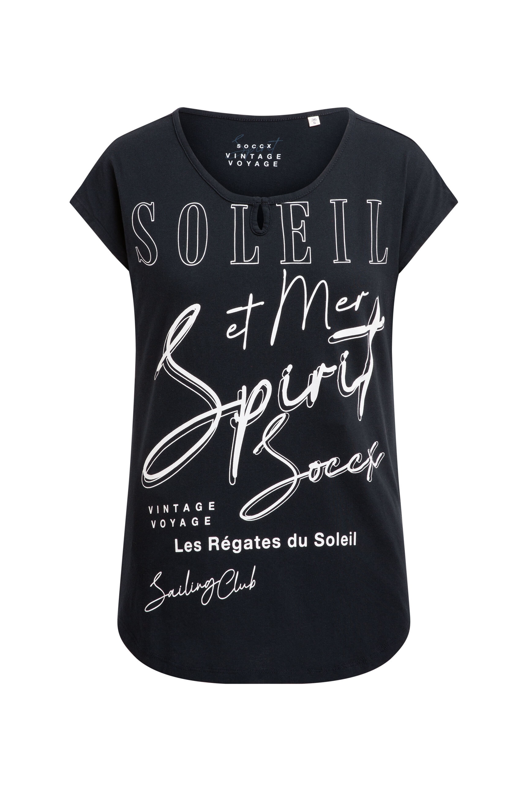 SOCCX Rundhalsshirt mit überschnittenen Schultern