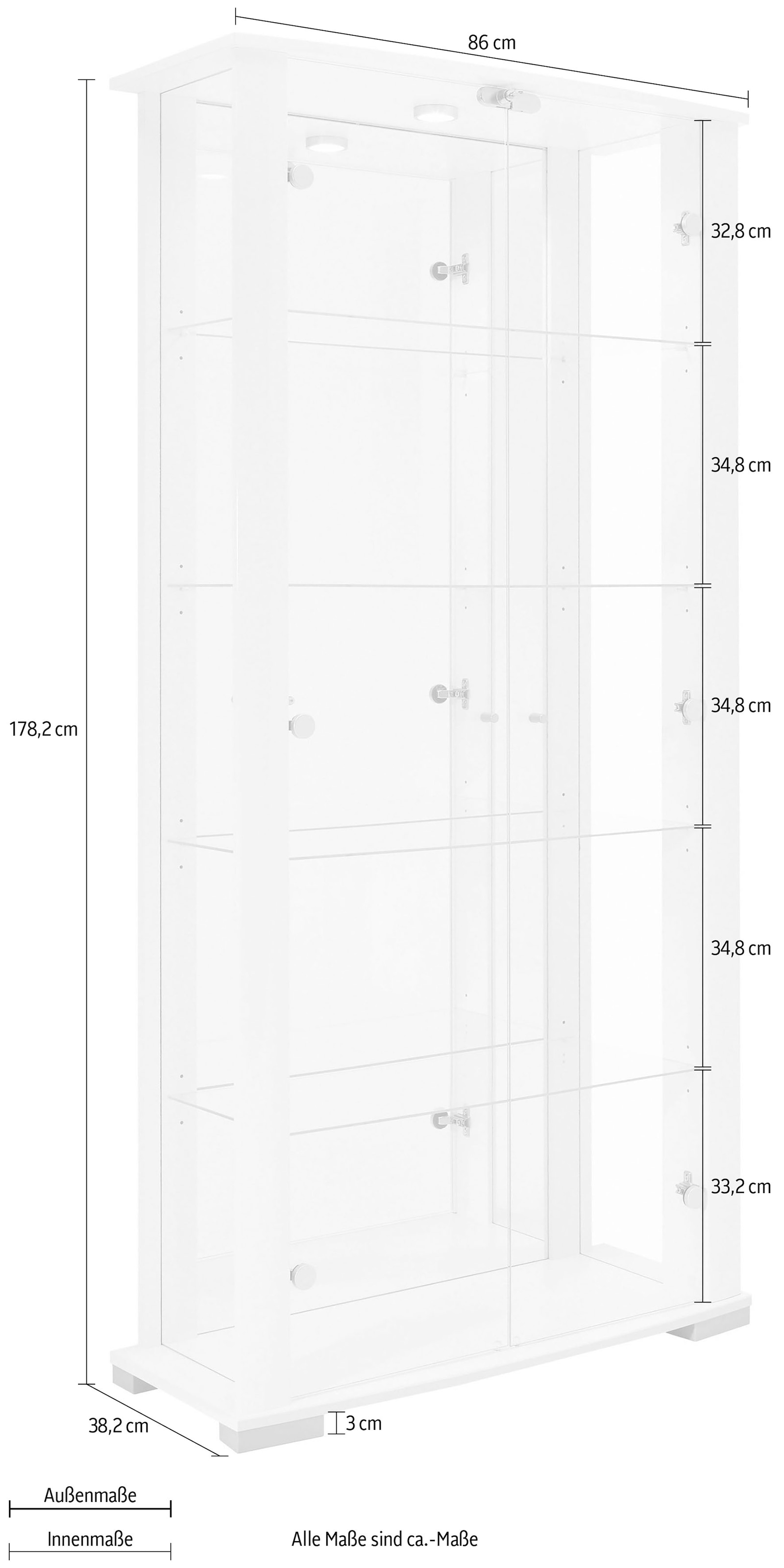 fif möbel Vitrine | Höhe 178 »STELLA«, BAUR cm