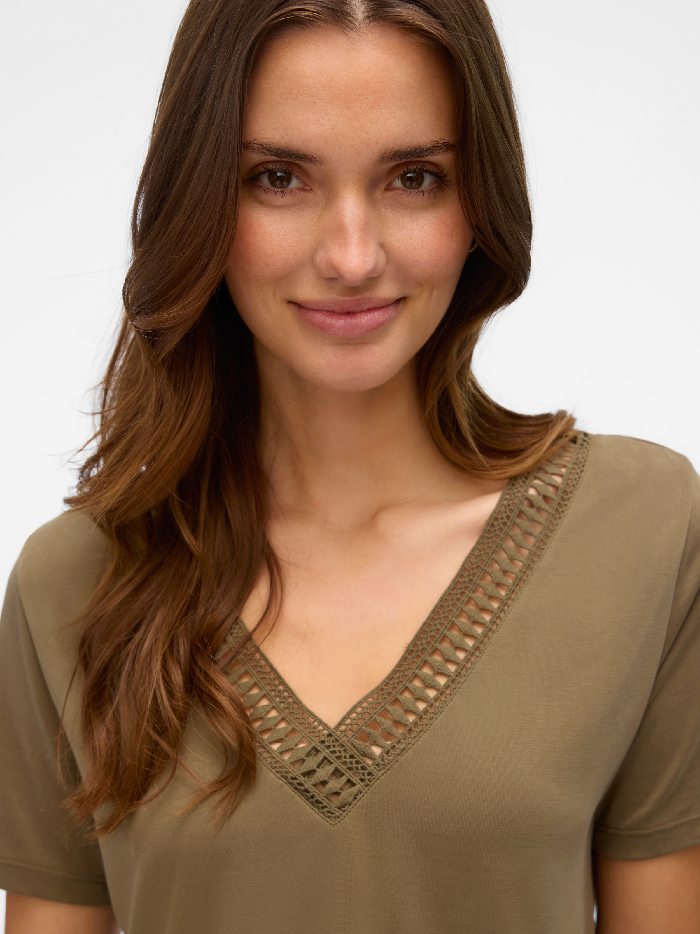 Vero Moda Kurzarmshirt »VMSAVANNAH LACE 2-WAY SS TOP JRS«