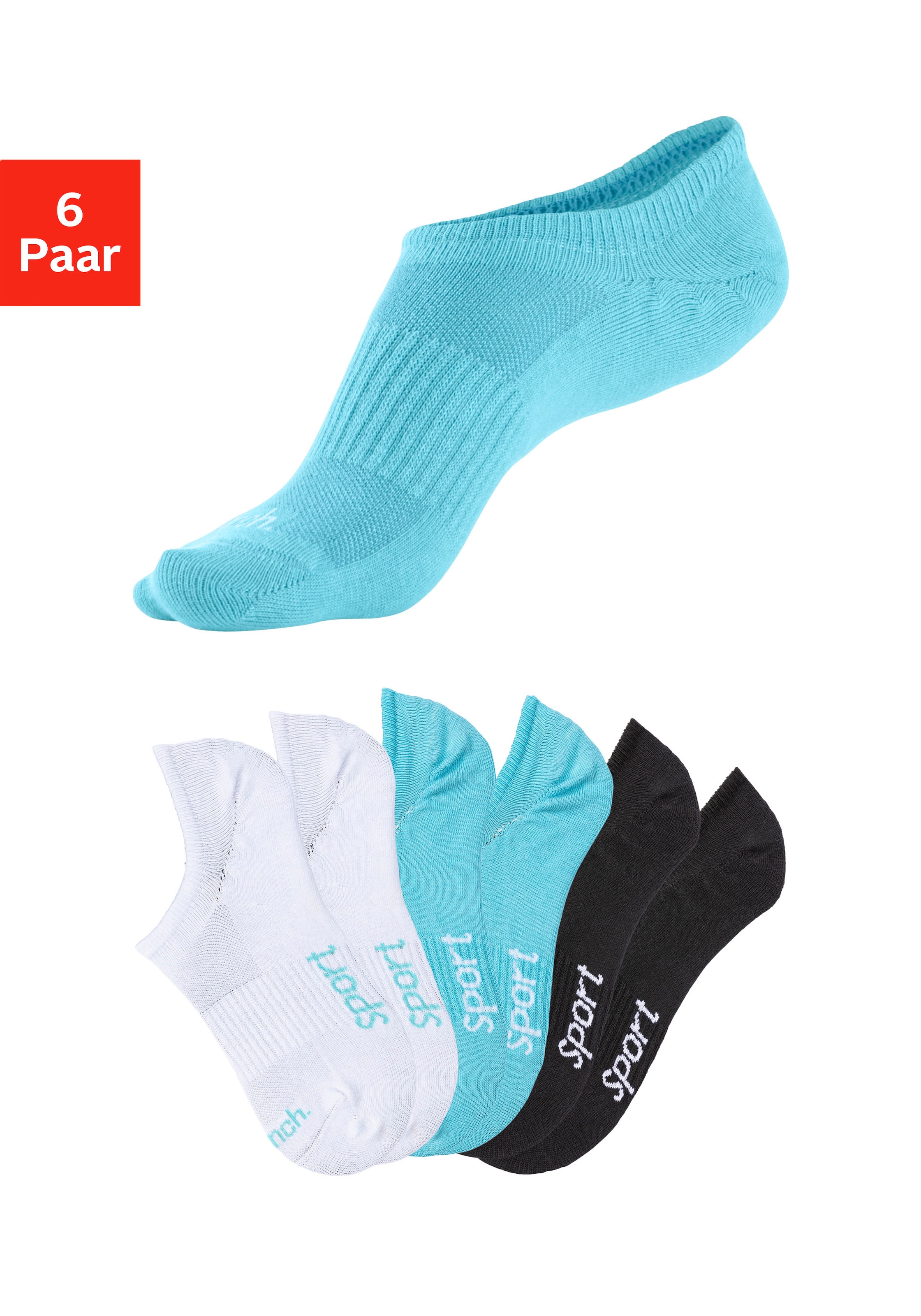 Bench. Sneakersocken, (Packung, 6 Paar), nicht sichtbar in Sneakern günstig online kaufen