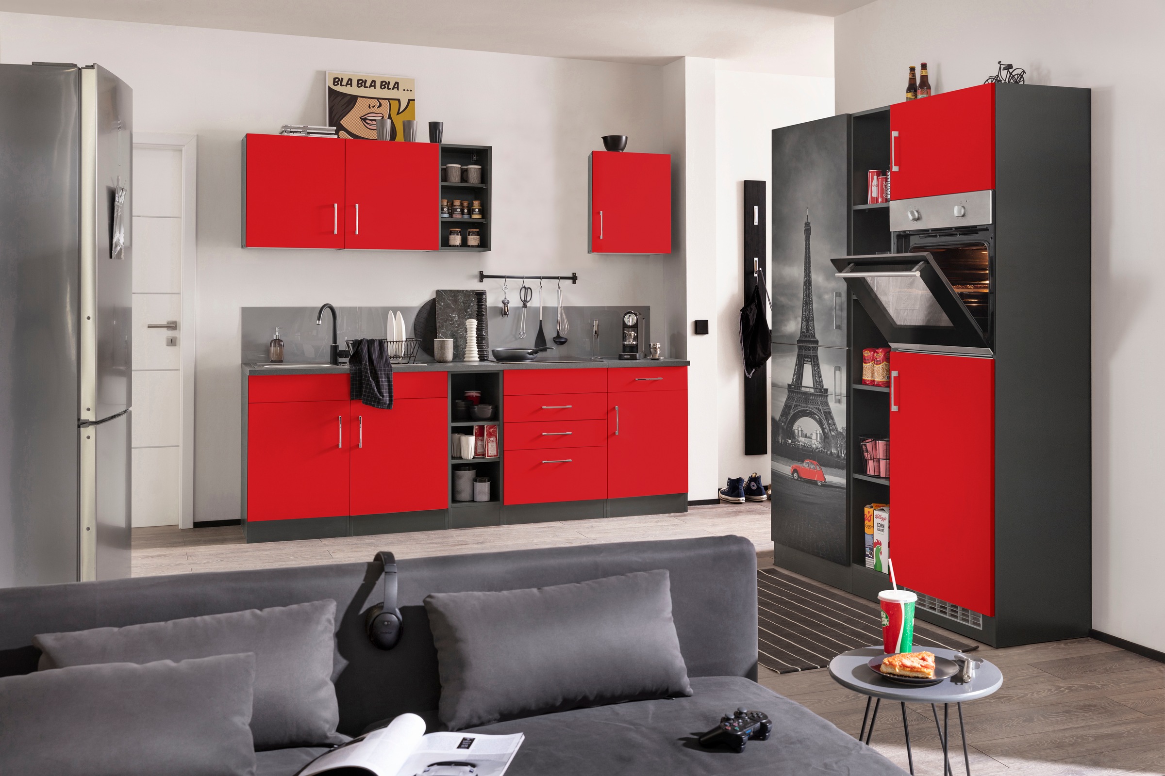 KOCHSTATION Küchenzeile "KS-Paris – Küchen mit einzigartigen Fotomotiven au günstig online kaufen