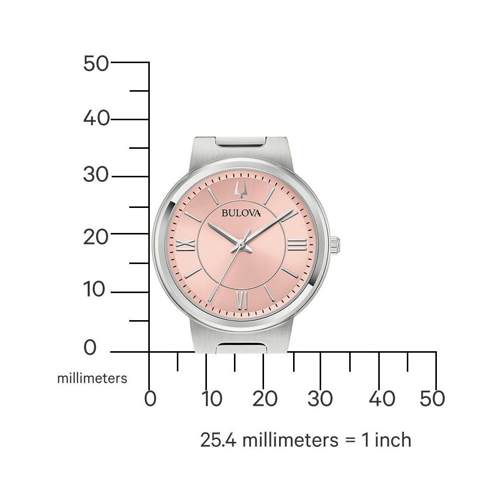 Bulova Quarzuhr, Armbanduhr, Damenuhr, Edelstahlarmband, analog