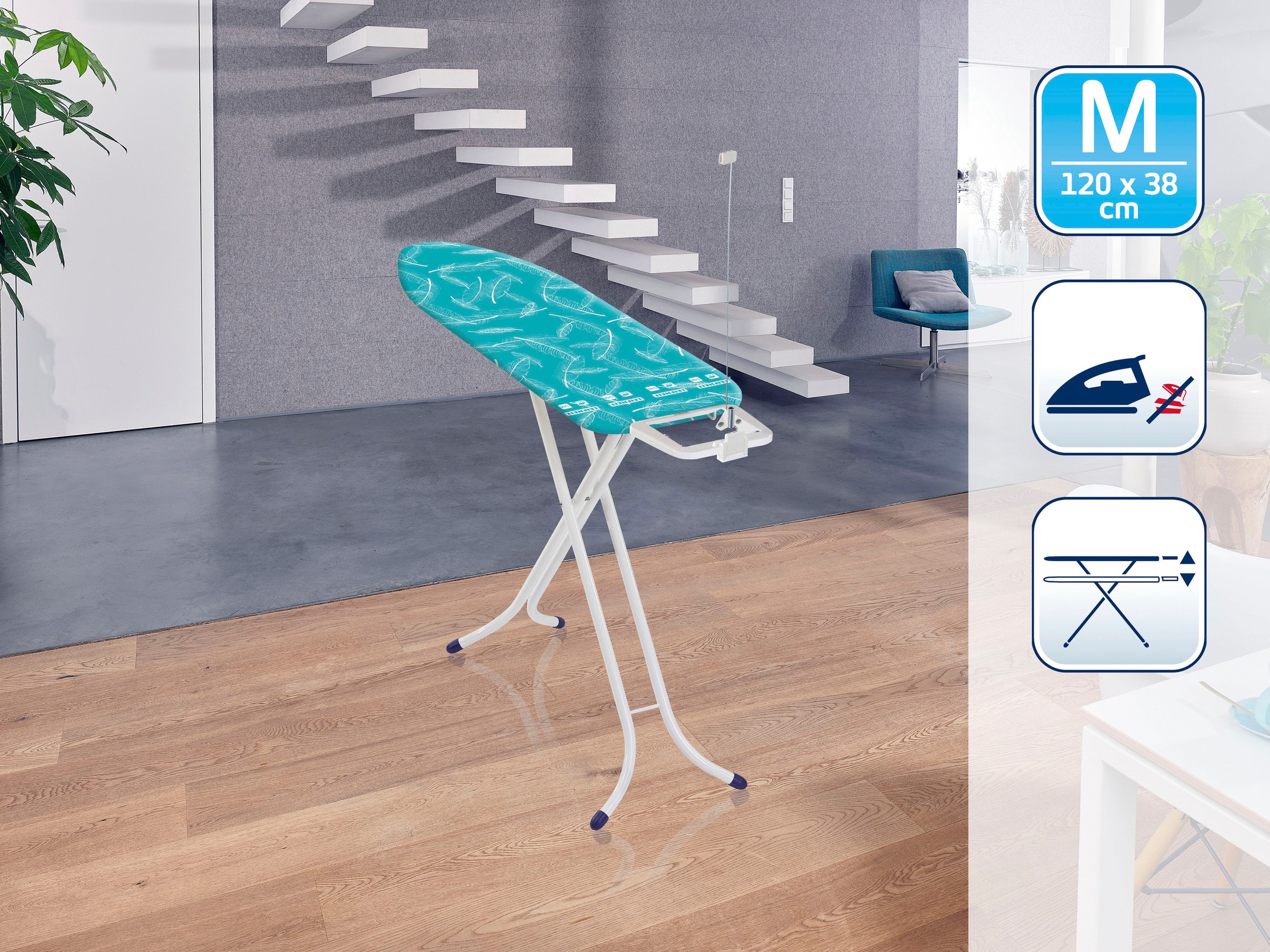 Leifheit Bügelbrett "AirBoard Compact M" Bügelfläche 120 cmx38 cm Bügelfläc günstig online kaufen