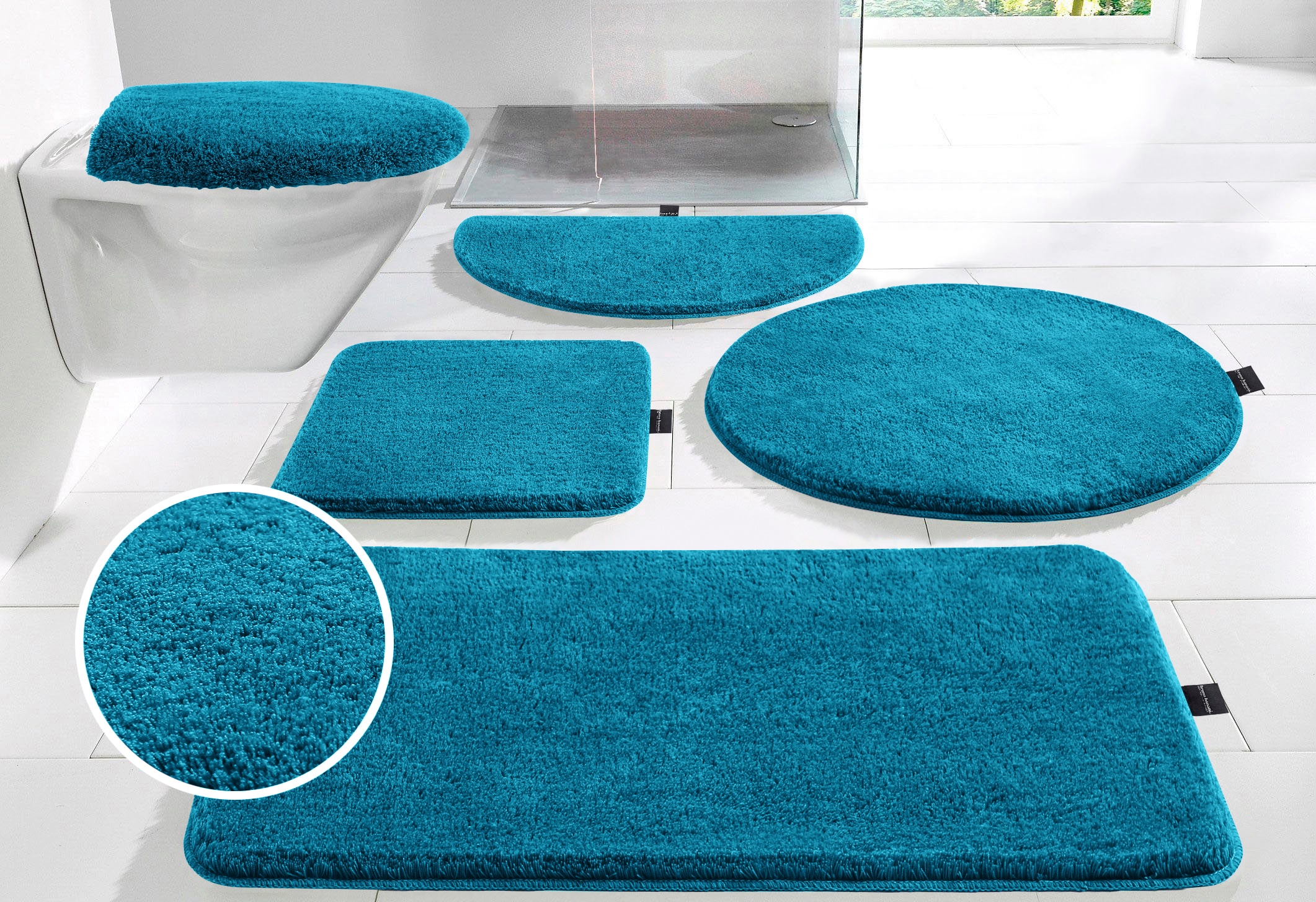 Bruno Banani "Lana, Standard & Premium Qualität, 25 mm oder 30 mm Höhe" rutschhemmend beschichtet fußbodenheizungsgeeignet schnell trocknend strapazierfähig Badteppich, Badematten, unifarben, auch als 3 teiliges Set & rund