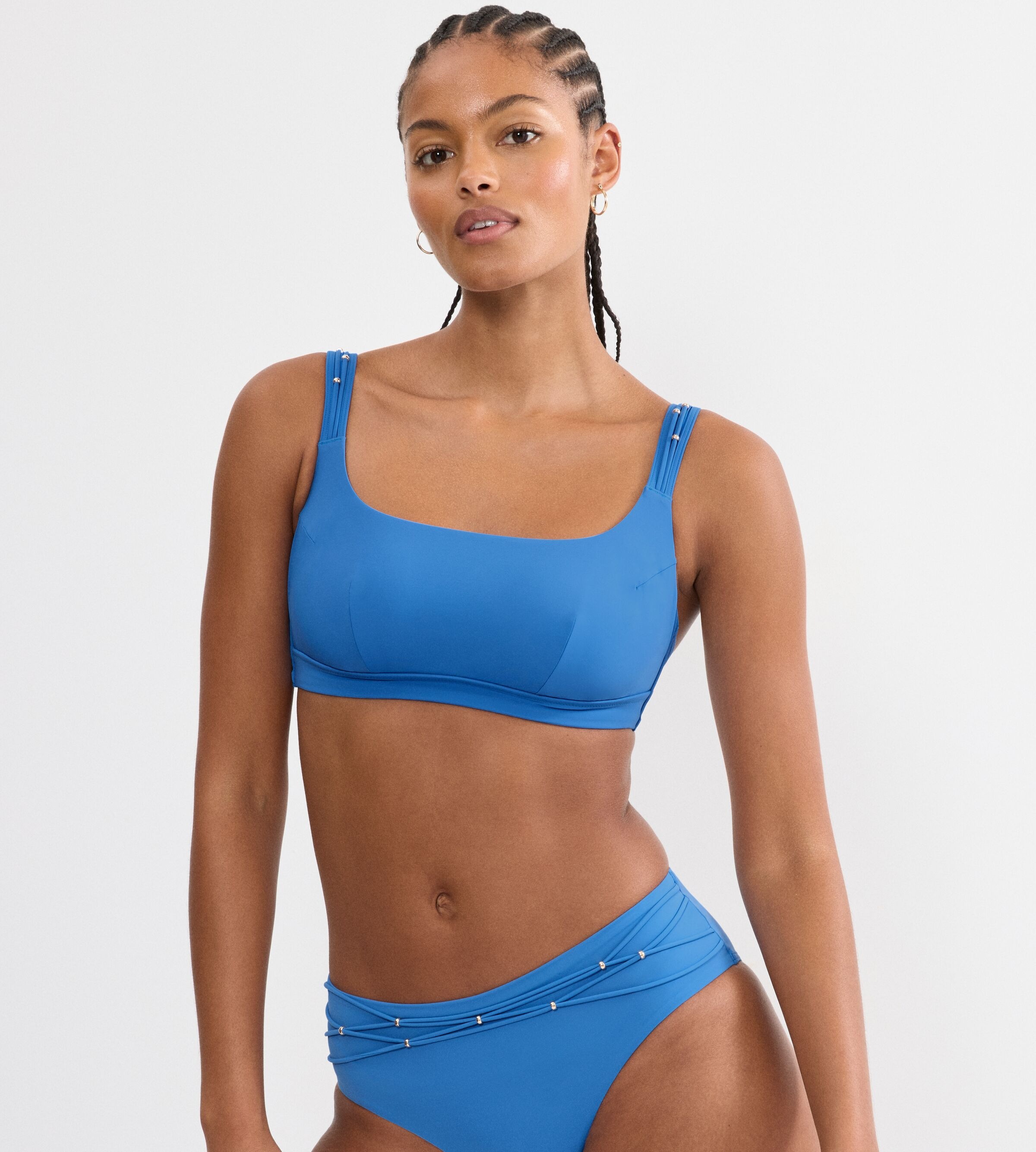 Bügel-Bikini-Top TRIUMPH "Palina Love by the Sea N", Damen, Gr. 40, Cup B, very blau, Microfaser, Obermaterial: 77% Polyamid, 23% Elasthan, Bikini-Oberteile, Triumph x Palina Rojinski 2