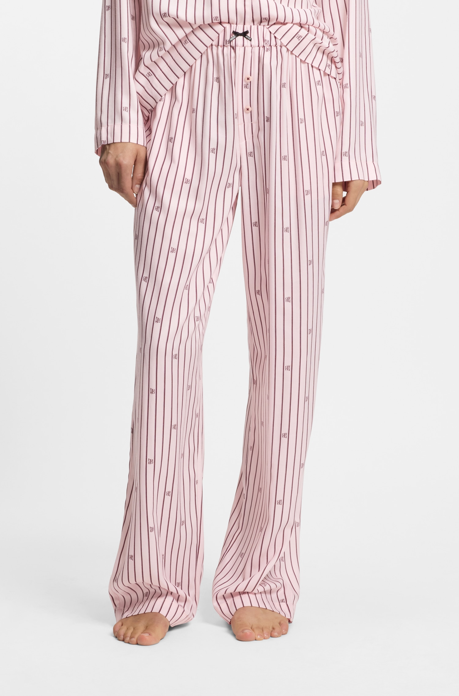 HUGO Underwear Pyjamahose "SARTORIAL" mit Streifen und gestapelten Logos, e günstig online kaufen