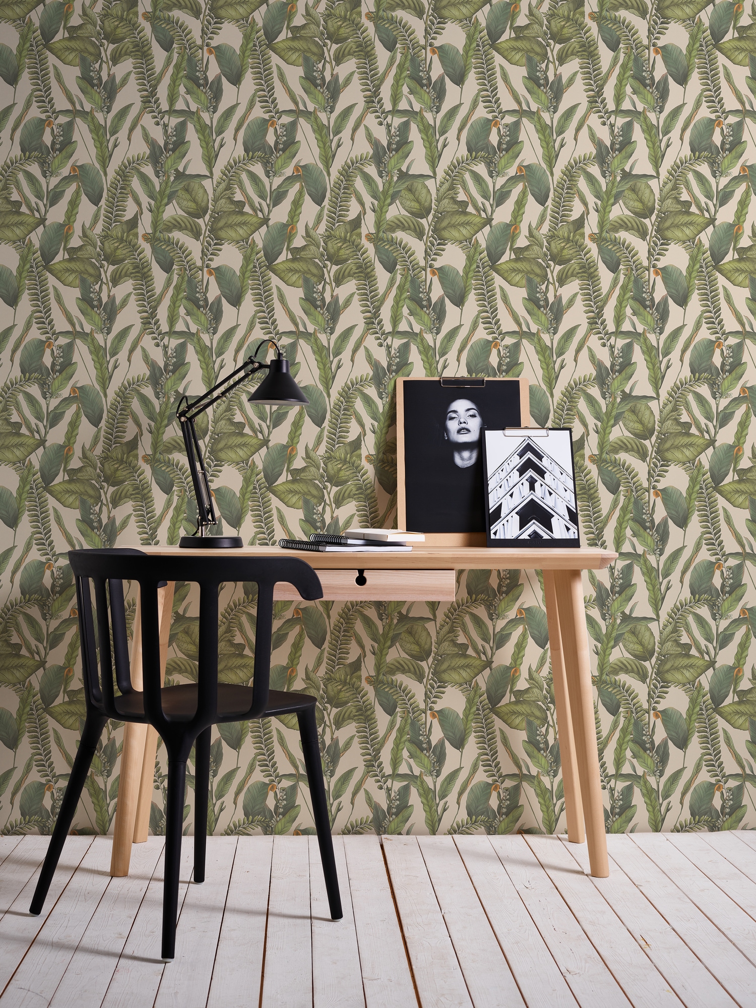 Living Walls Vliestapete "Drawn Into Nature Dschungel-Tapete Mustertapete Floral Dschungeloptik" Matt Strukturiert Vliestapete Dschungel Für