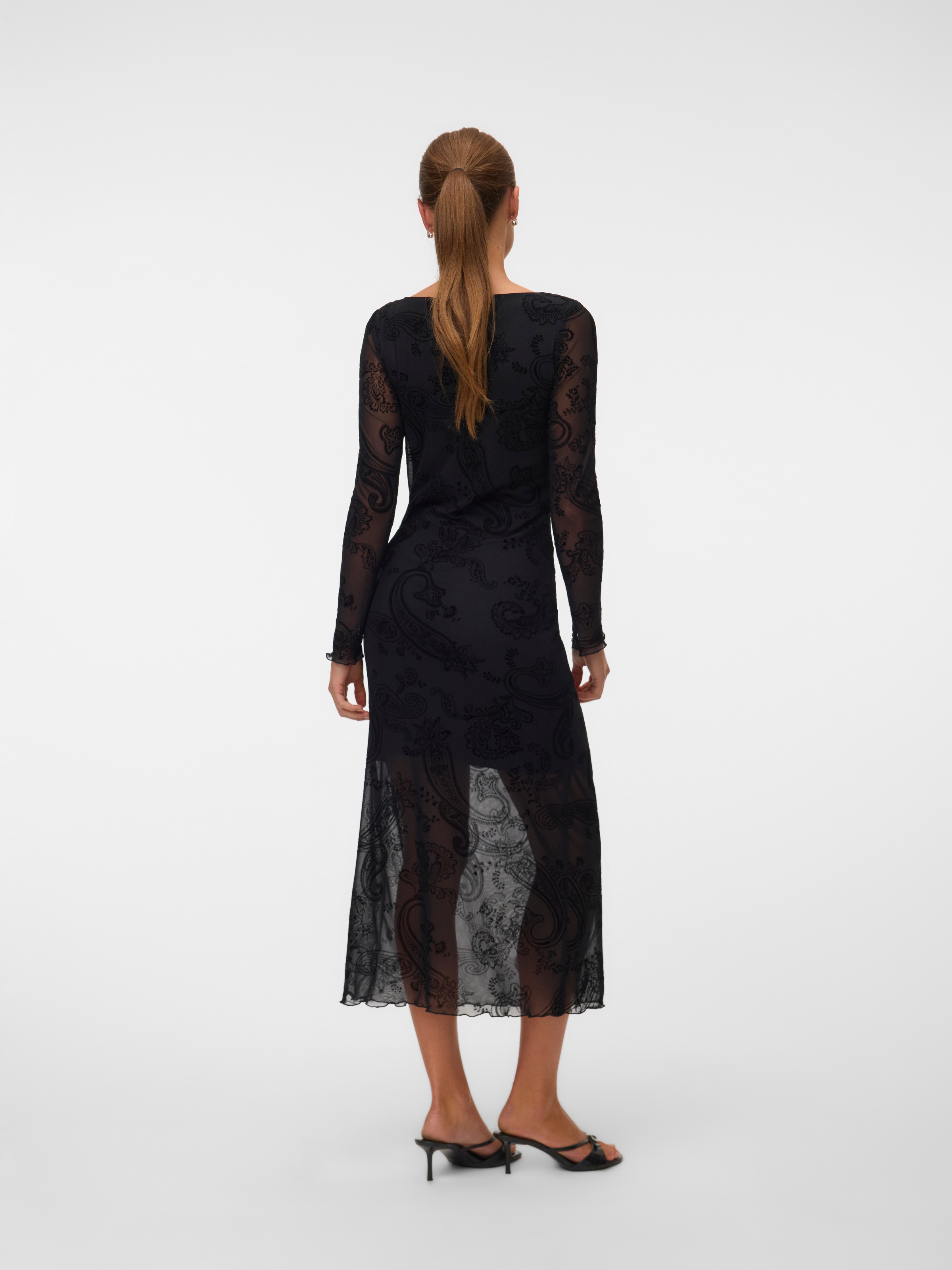 Vero Moda Maxikleid »VMLOVA LS MESH 7/8 DRESS JRS NOOS« Materialmix