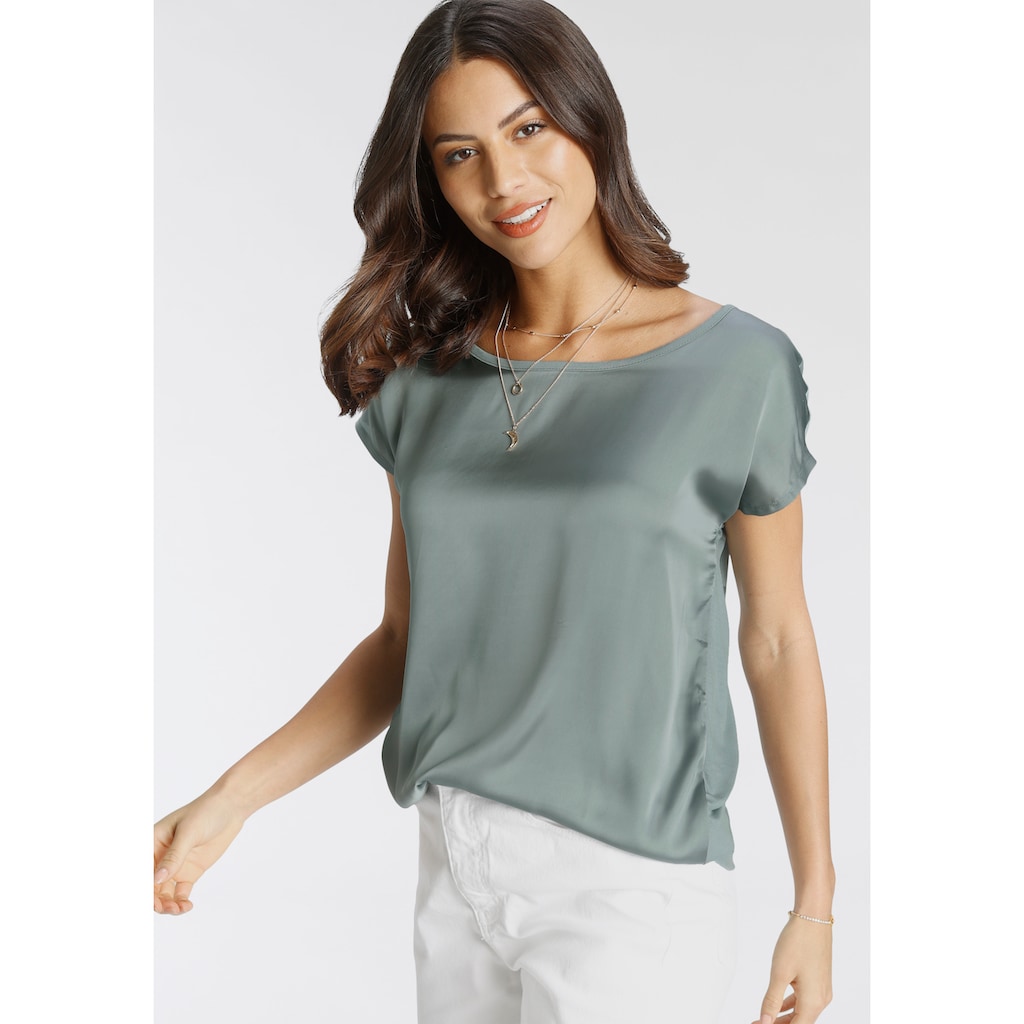 Laura Scott Shirtbluse, aus Satin und Jersey