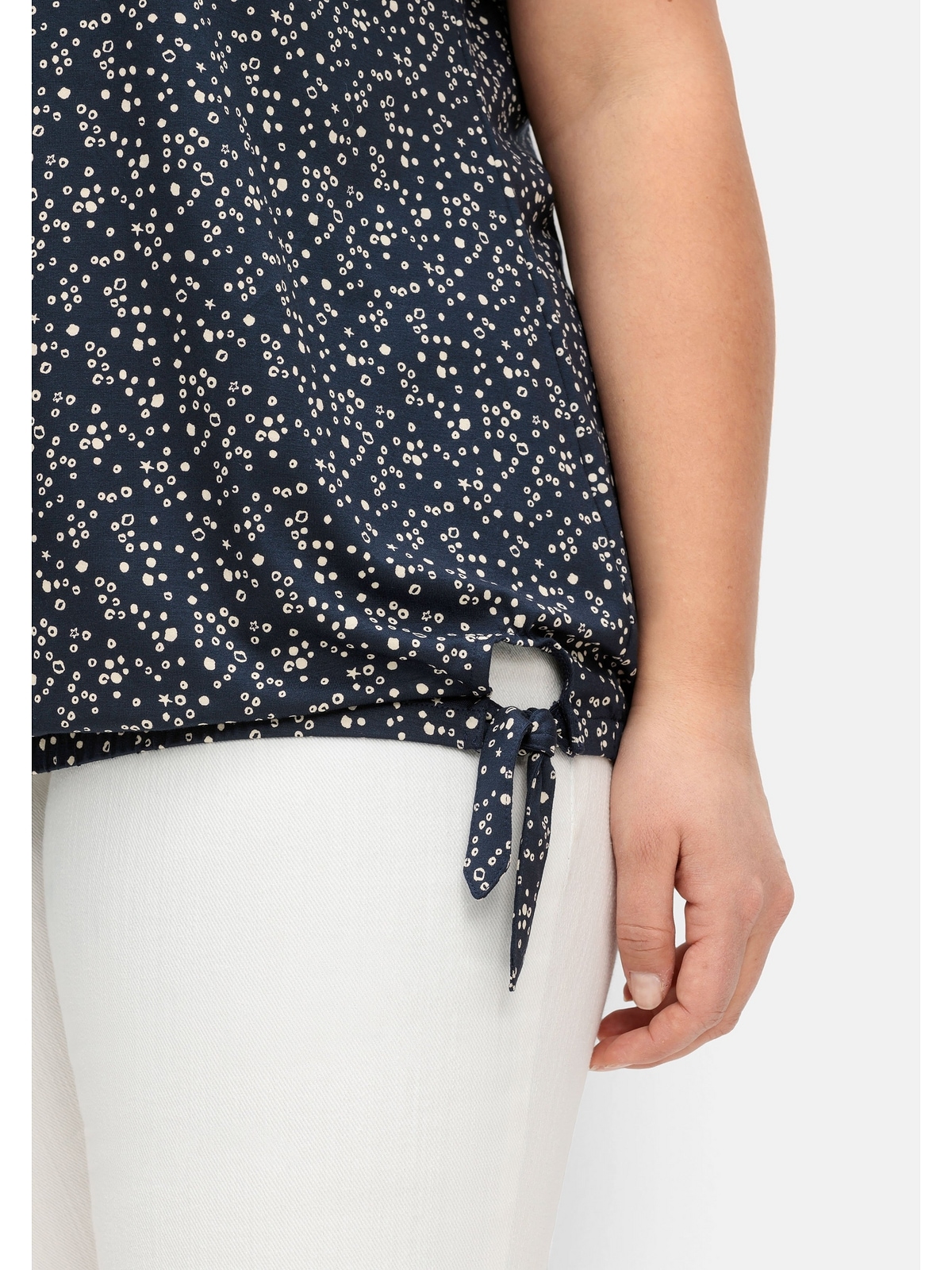 Sheego T-Shirt »Große Größen«, mit Gummizugbund und Knotendetail