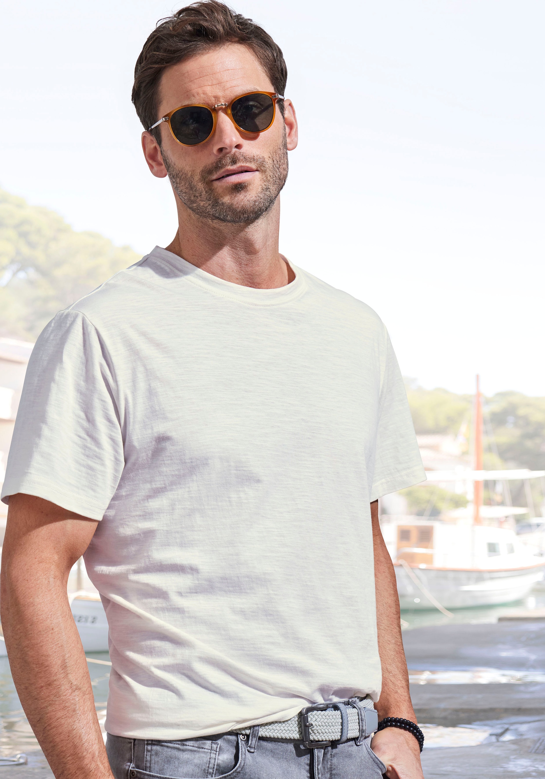 Thumbnail - John Devin T-Shirt "mit Slub-Garn Struktur" Packung, 2er-Pack, 2 Stk. aus leichter, strukturierter Baumwollqualität - im...