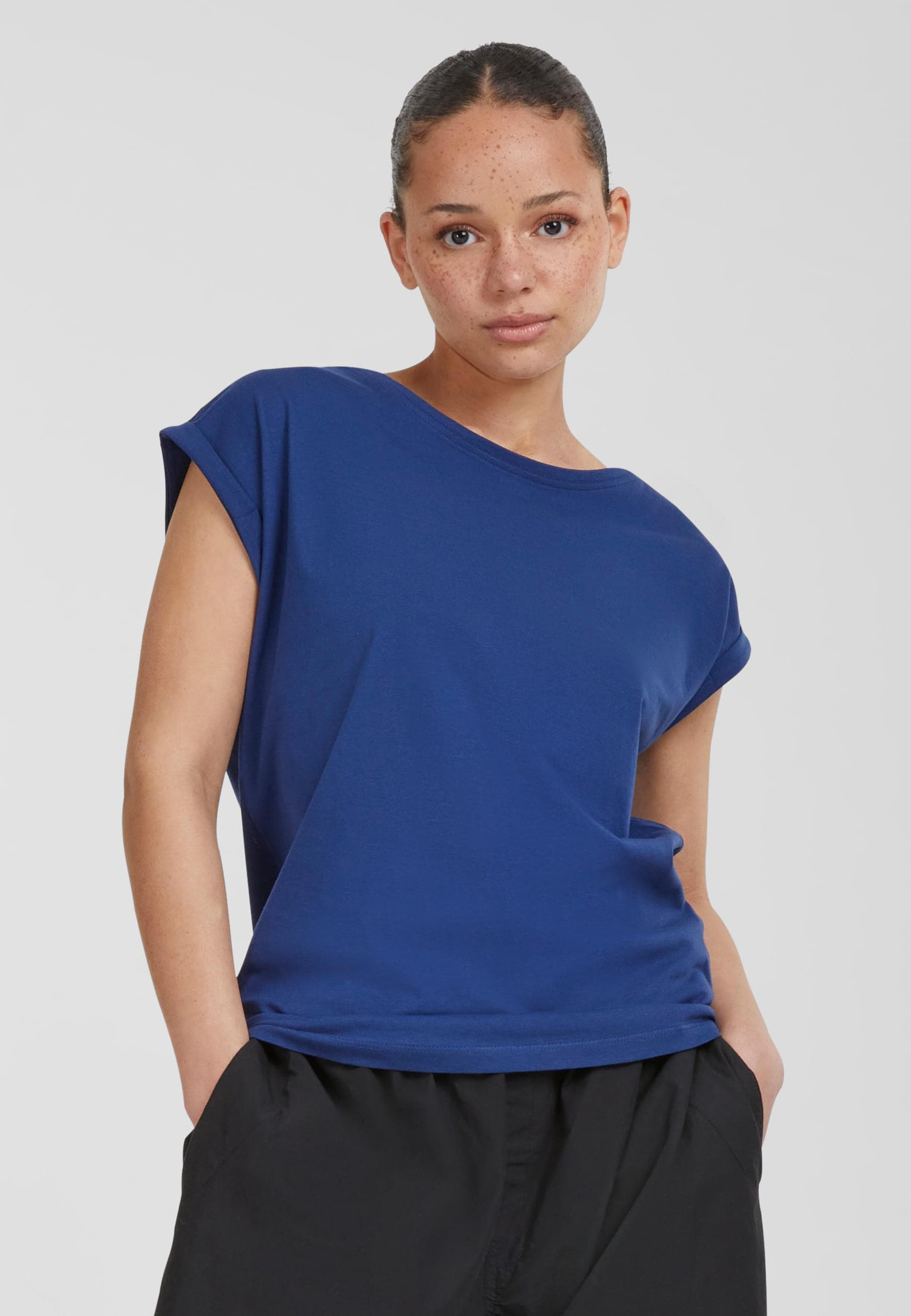 URBAN CLASSICS Kurzarmshirt »Urban Classics Damen Ladies Extended Shoulder Tee«, (1 tlg.)