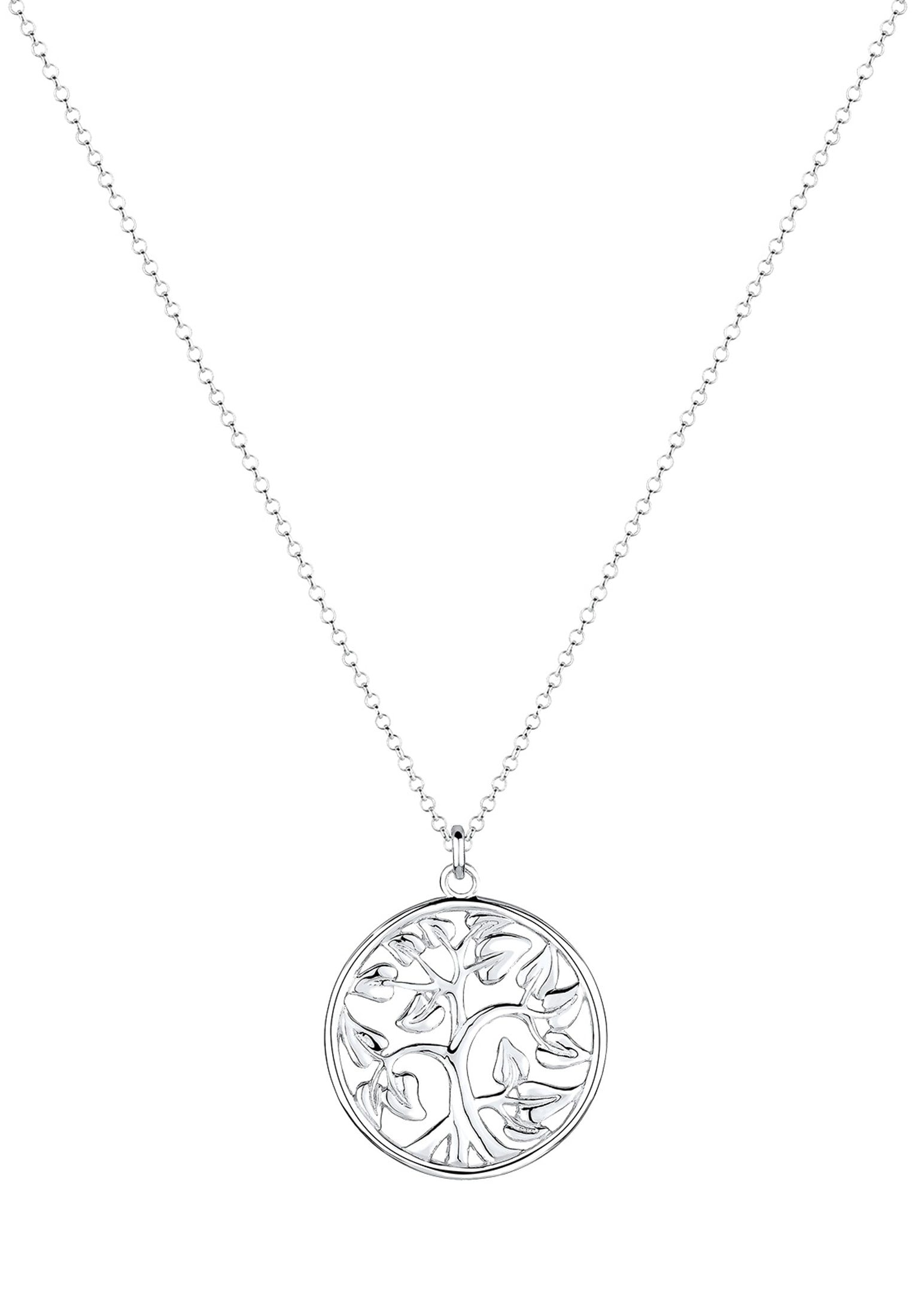 Elli Kette mit Anhänger »Tree of Life Lebensbaum Floral 925 Silber«