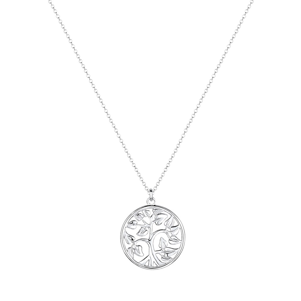 Elli Kette mit Anhänger »Tree of Life Lebensbaum Floral 925 Silber«