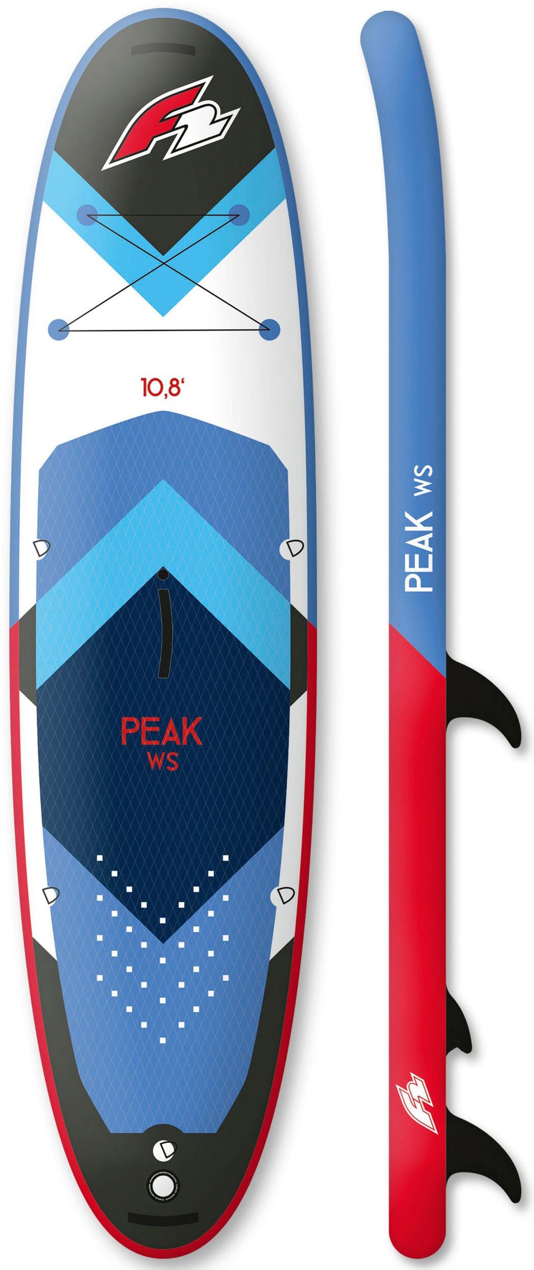 F2 Windsurfboard »Peak Paddel, 16 Rigg Set 4,5m²«, Pumpe, tlg., | 10,8 und (Set, Transportrucksack Checker mit WS mit Segel) BAUR
