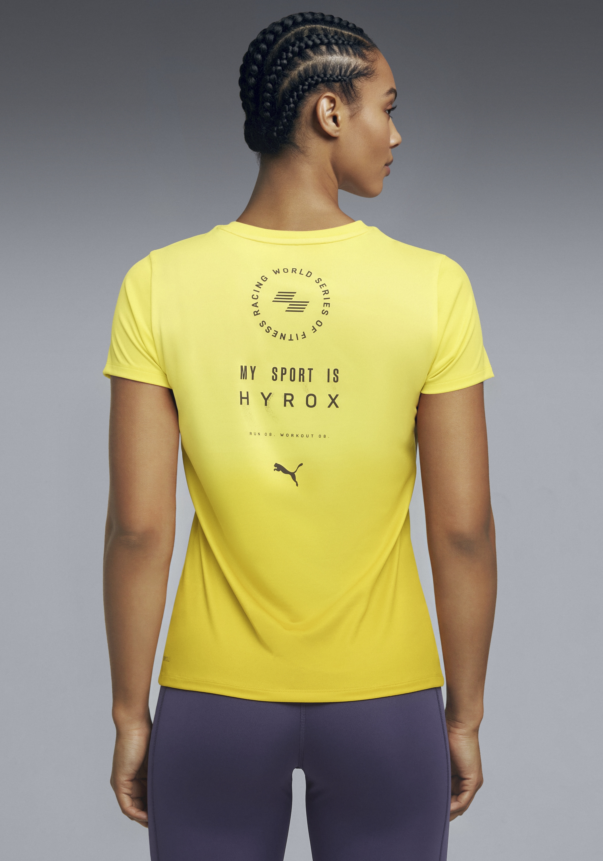 PUMA Trainingsshirt »W  X HYROX POLY GRAPHIC TEE« Regular Fit, kurze Ärmel, für Fitness, atmungsaktives Material