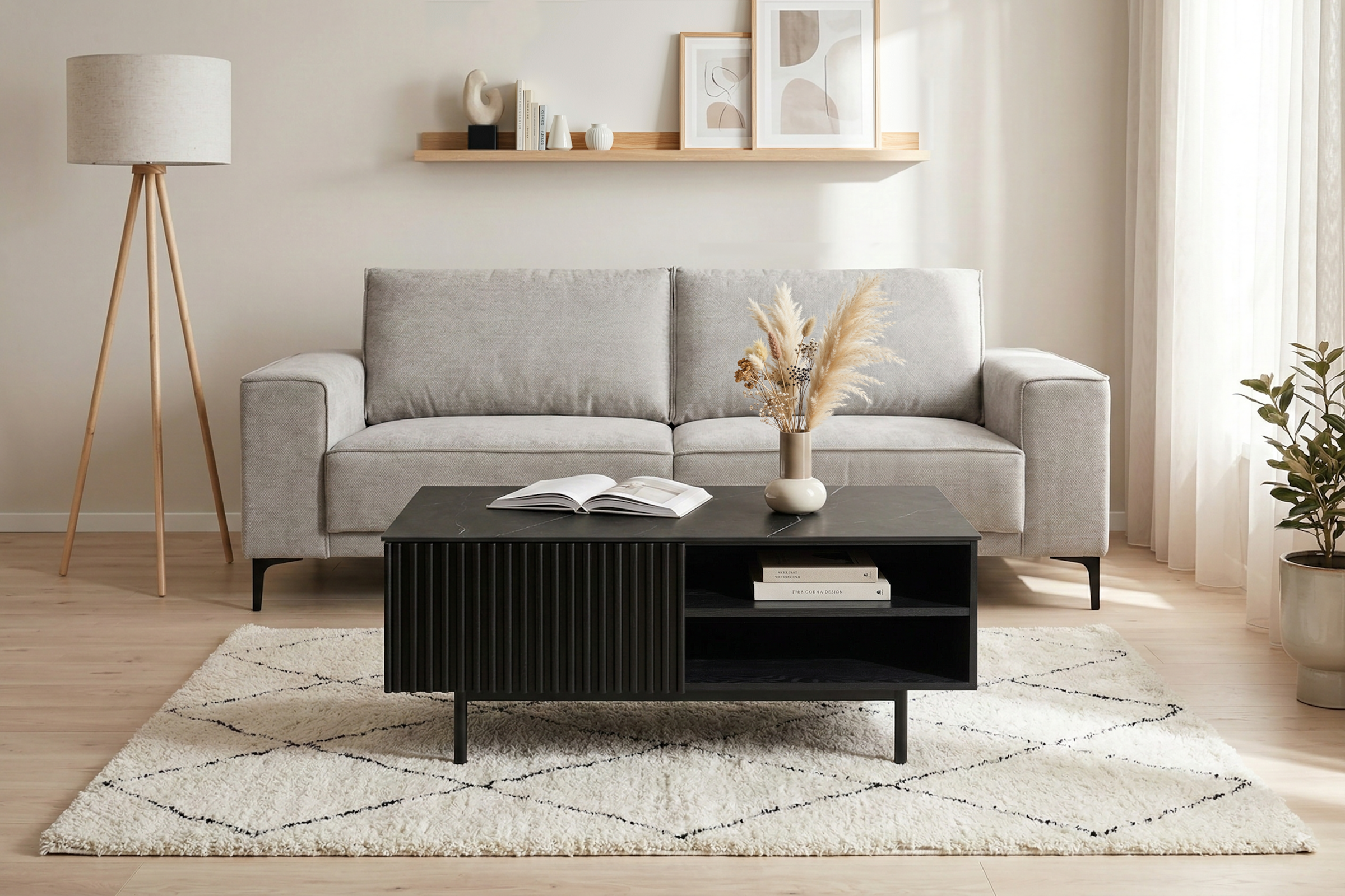 OTTO home Couchtisch »Candise« Keramikplatte, robustem Gestell und FSC-Holz, Breite 120 cm