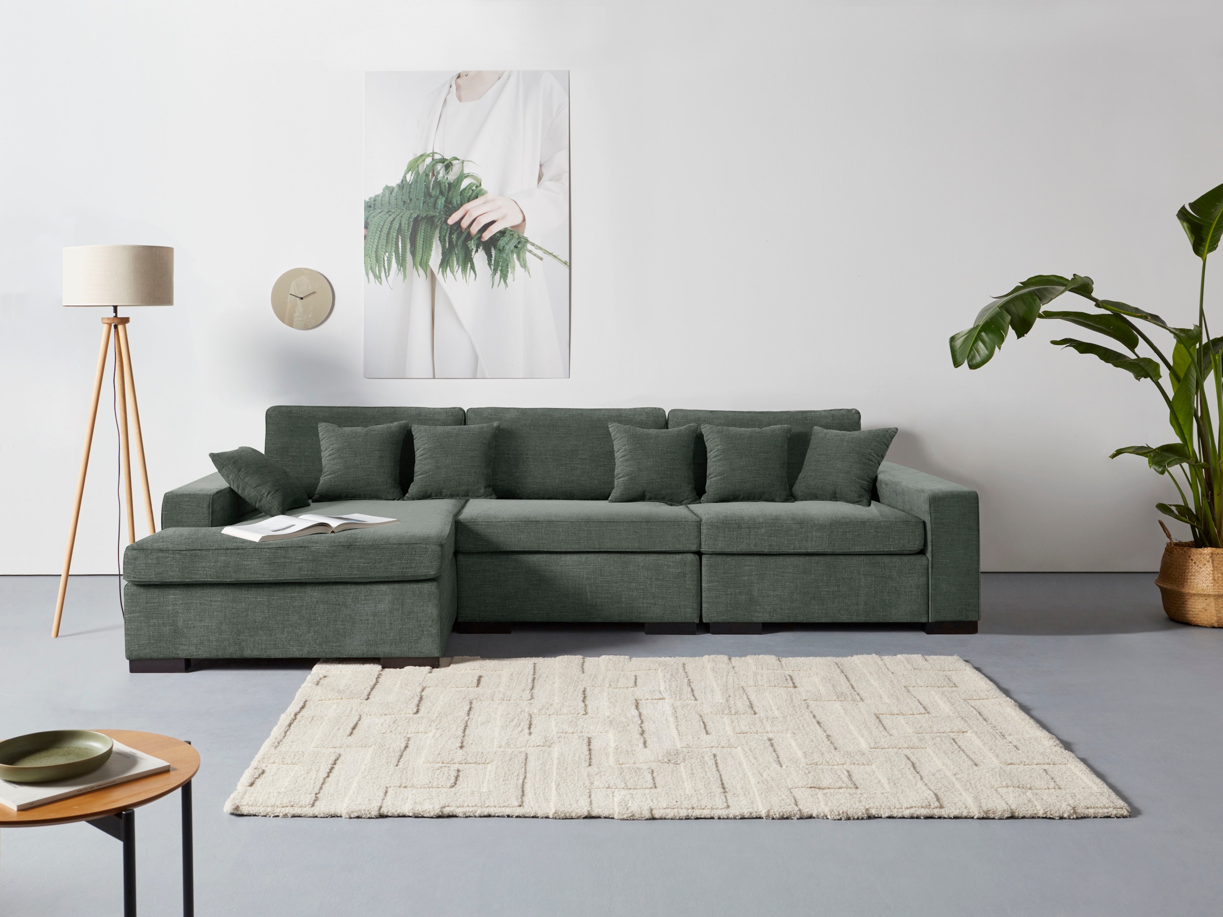 Guido Maria Kretschmer Home&Living Ottomane "Skara L-Form", Lounge-Sofa mit Federkernpolsterung, in vielen Bezugsvariant