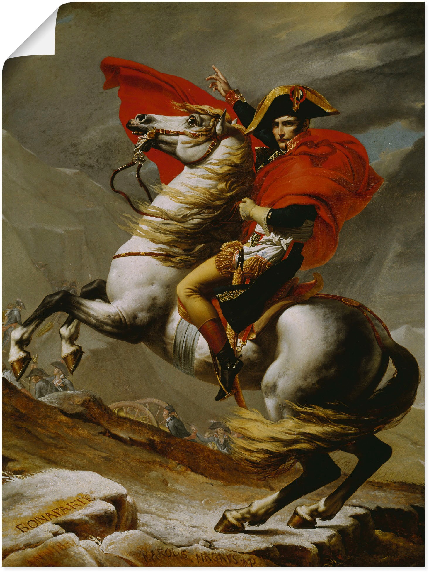 Artland Wandbild »Napoleon bei der Überquerung der Alpen.«, Menschen, (1 St.), als Leinwandbild, Poster in verschied. Größen