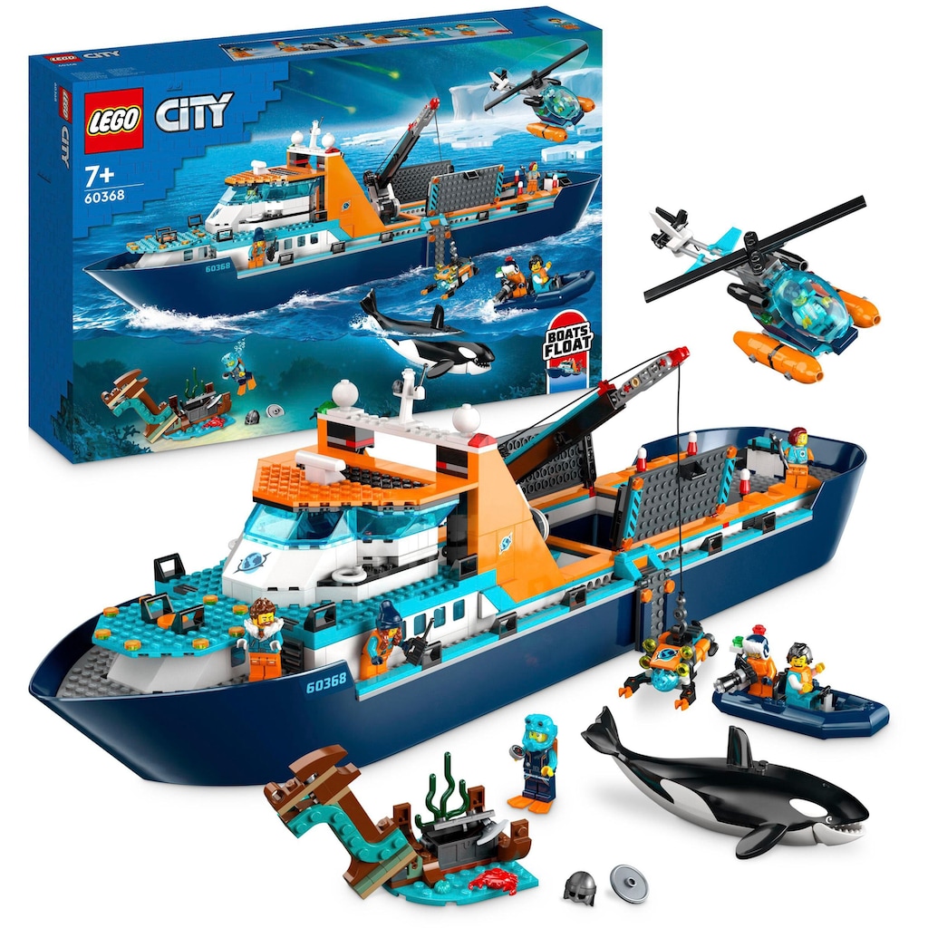 LEGO® Konstruktionsspielsteine »Arktis-Forschungsschiff (60368), LEGO® City«, (815 St.), Made in Europe