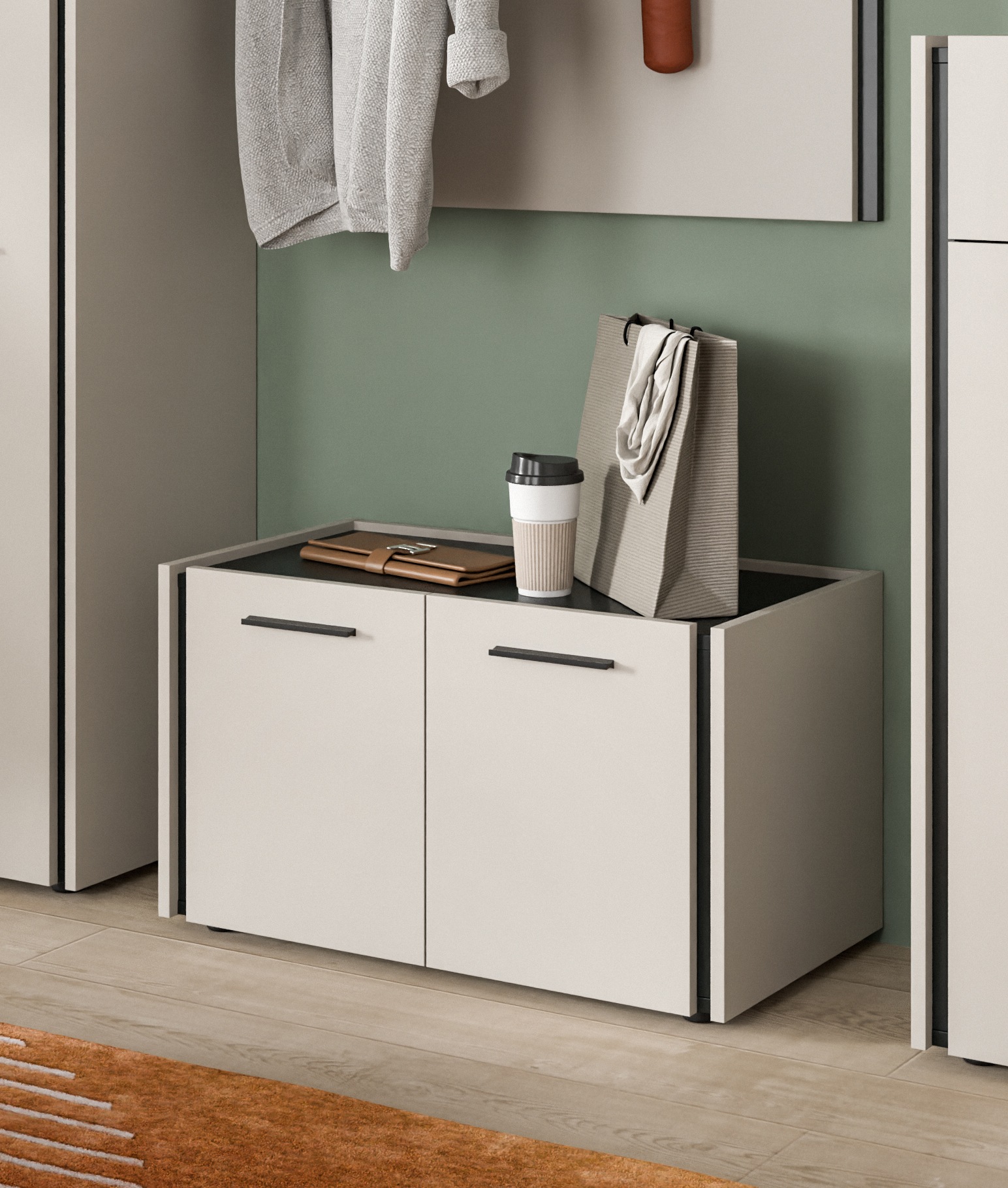 Home affaire Sitzbank "RAK, Breite 75 xm, 2 Türen, 2 Einlegeböden, 4 Fächer günstig online kaufen