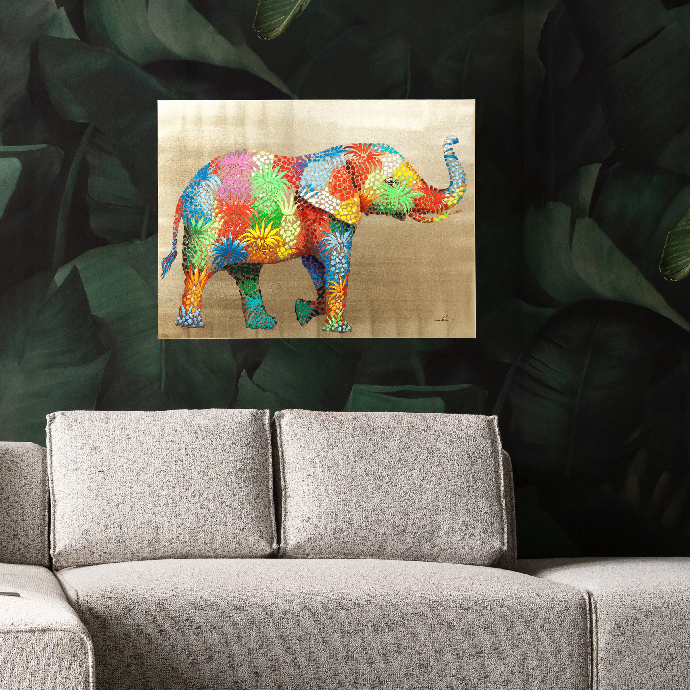 Kare Design Leinwandbild "Flower Elefant 50x40cm" 1