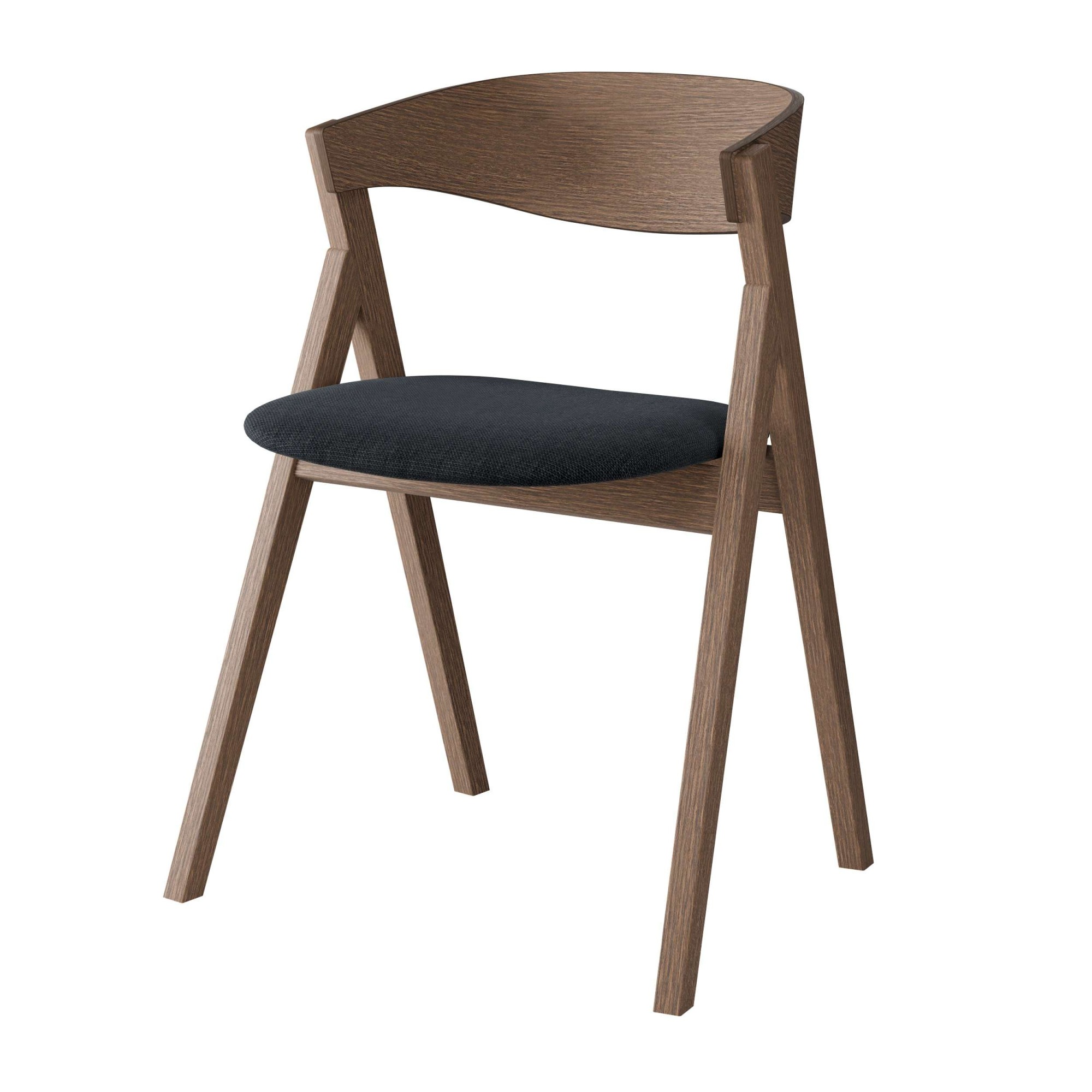 Stuhl HAMMEL FURNITURE "City by Hammel", , smoked oil, smoked oil, dunkelgrau, B:57cm H:76cm T:50cm, Massivholz, Stoff, Stühle, Stuhl, Massivholz, gepolsterte Sitzfläche, versch. Farbvarianten