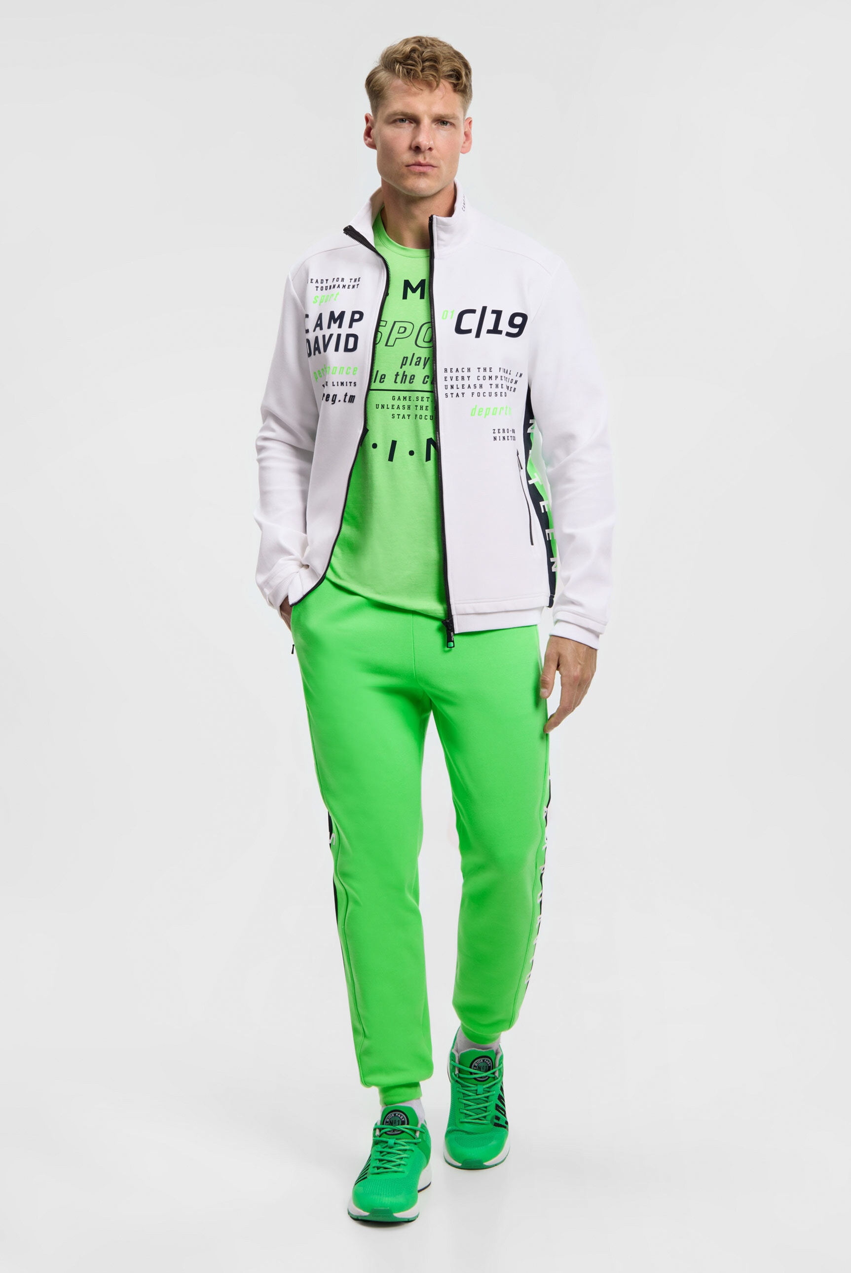 CAMP DAVID Sweatjacke mit Reißverschlusstaschen