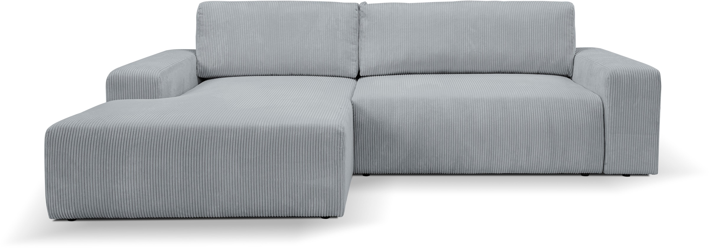 Ecksofa »Hugo-L L-Form«, Design Ecksofa in Cord mit Schlaffunktion & Bettkasten