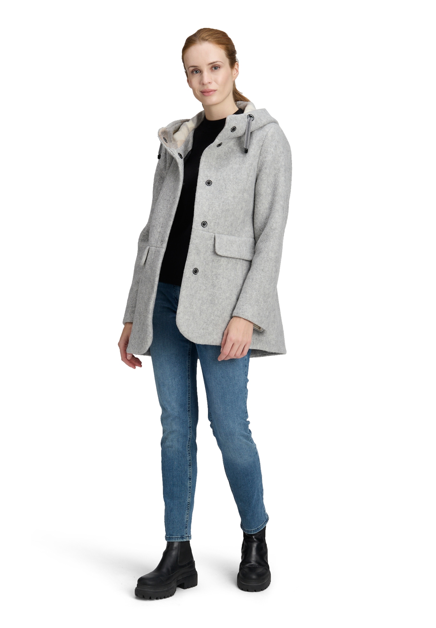 Amber & June Winterjacke »Amber & June Damen Winterjacke mit Kapuze«, mit Kapuze