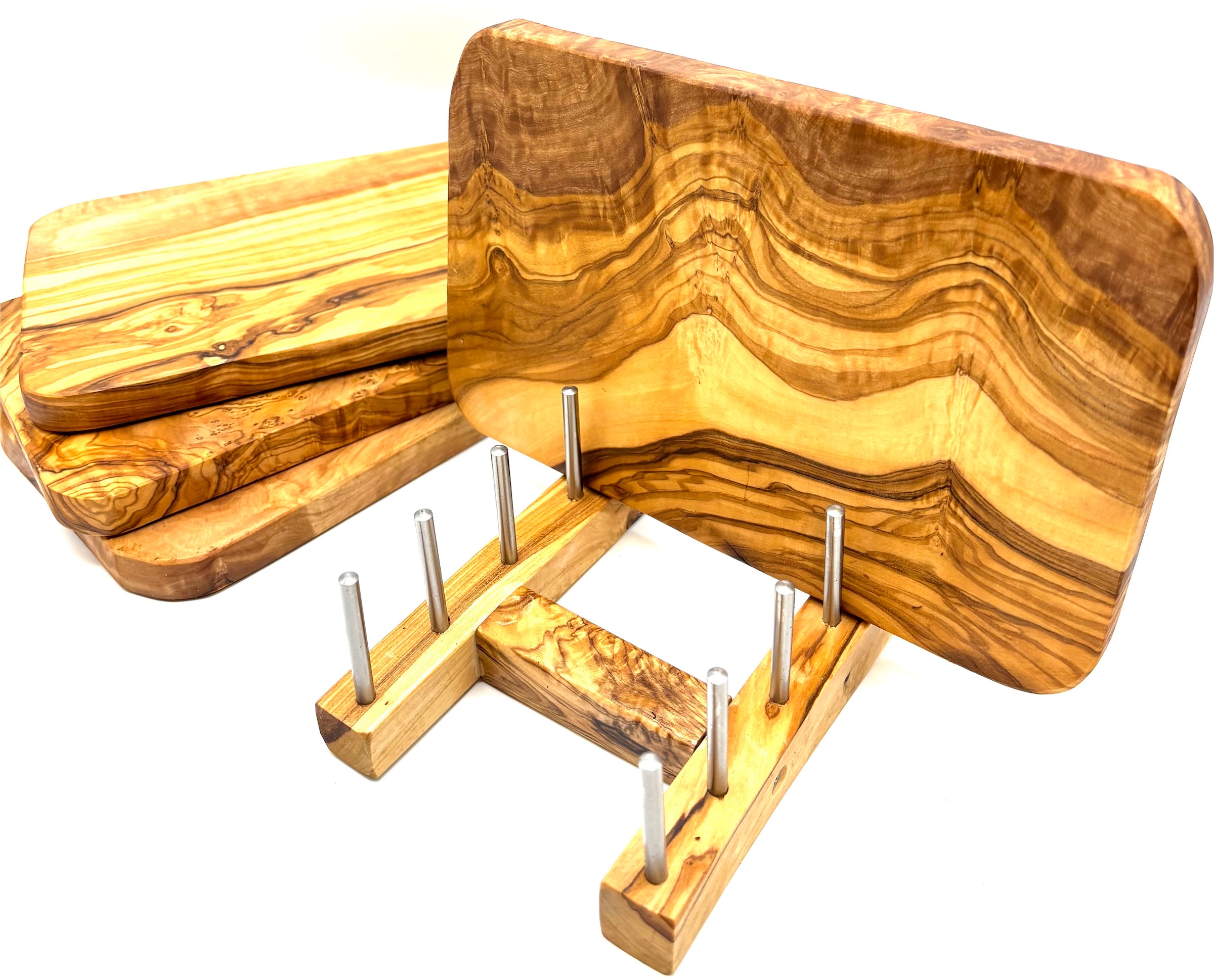 Olivenholz-erleben Geschirrständer "Brettchenständer für bis zu 6 Frühstück günstig online kaufen