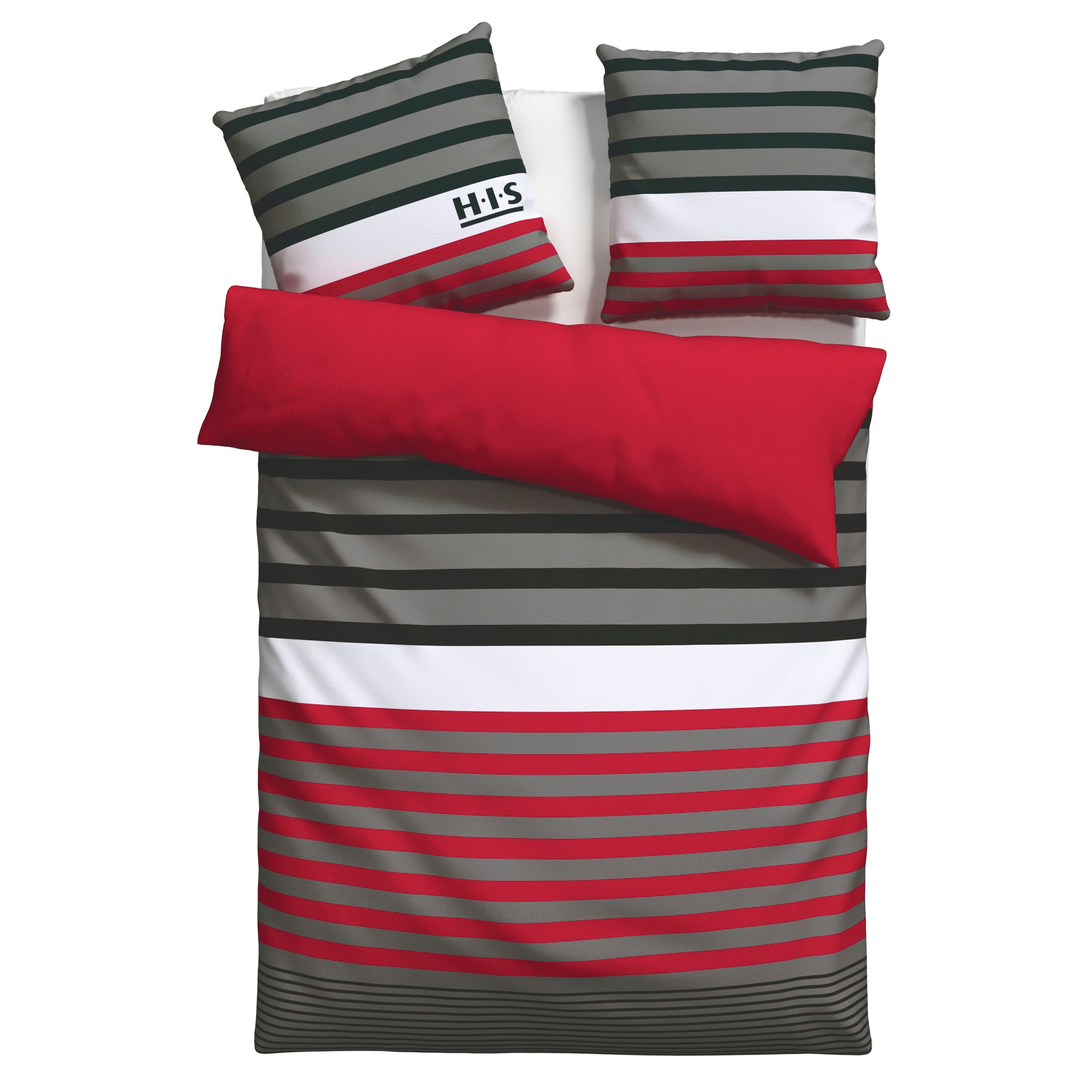 H.I.S Bettwäsche "Majoran" 3 Stk. gestreifte Bettwäsche in verschiedenen Qu günstig online kaufen