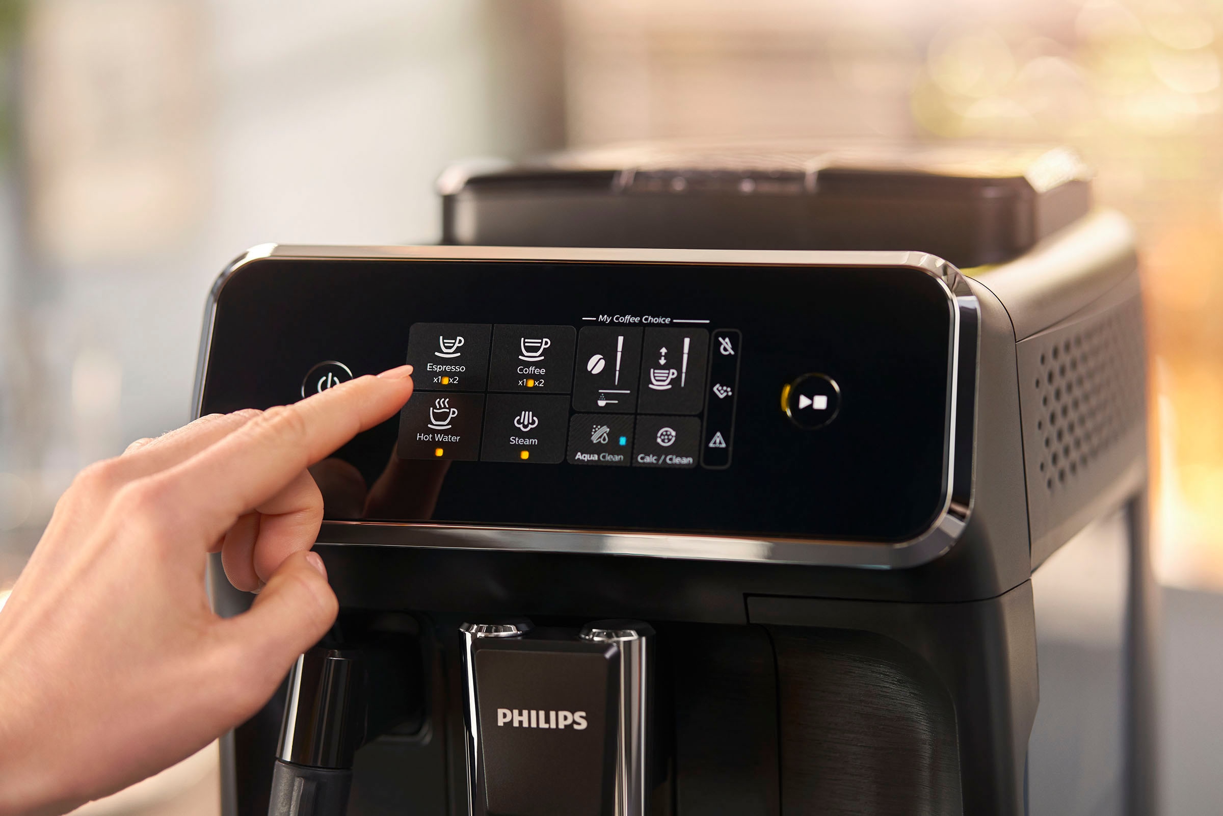 Philips Kaffeevollautomat »2200 Serie EP2220/10 Pannarello«, für 2 Kaffeespezialitäten und anpassbarer Aromastärke, mattschwarz