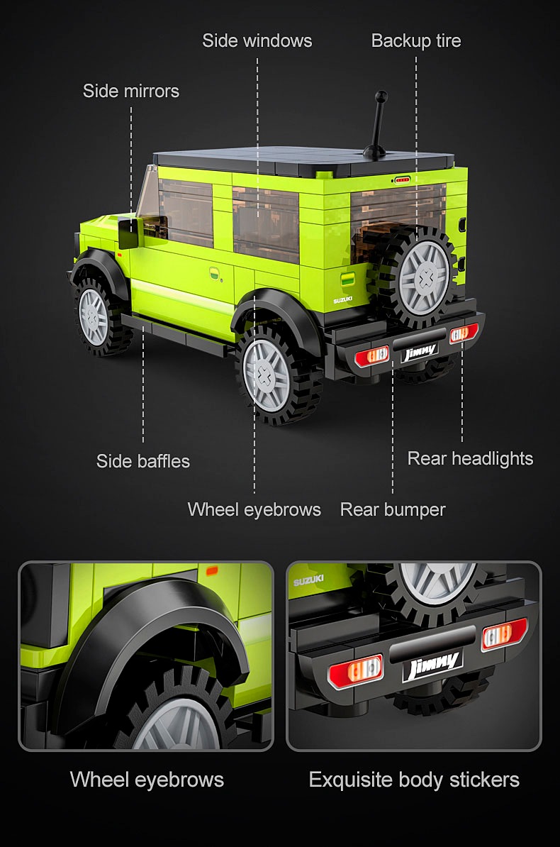 Jamara Konstruktions-Spielset »CaDA, Suzuki Jimny 1:24 grün Bricks«, (192 St.)