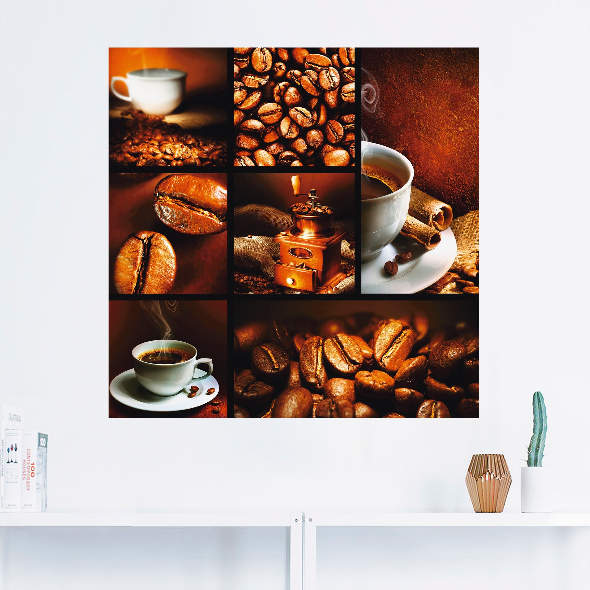 Artland Wandbild »Kaffee Collage«, Getränke, (1 St.), als Leinwandbild, Poster, Wandaufkleber in verschied. Größen