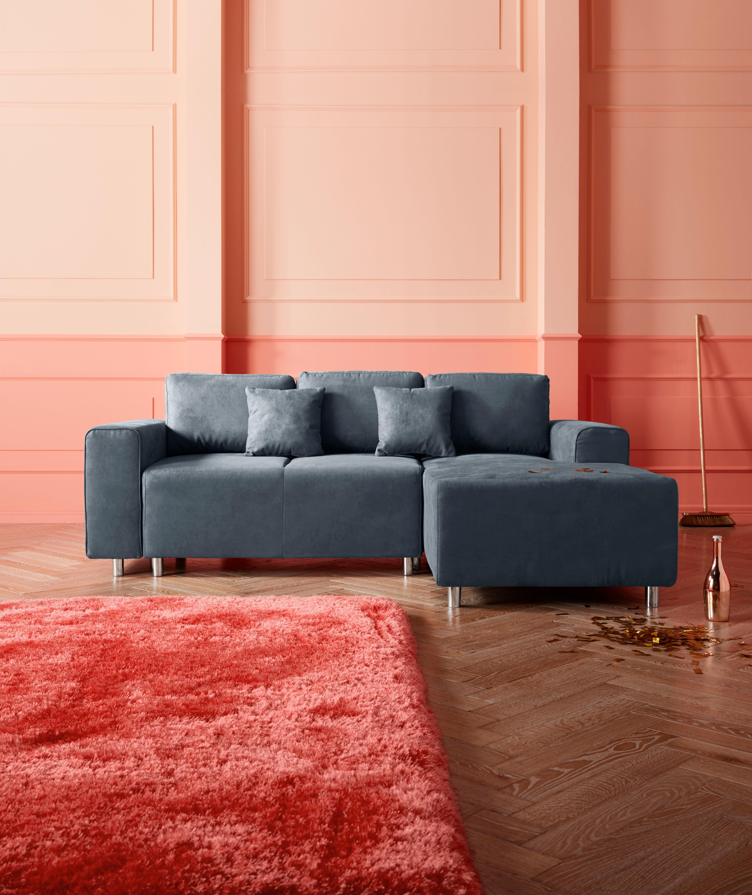 Home Affaire Györ Corner Sofa Dark Blue 9