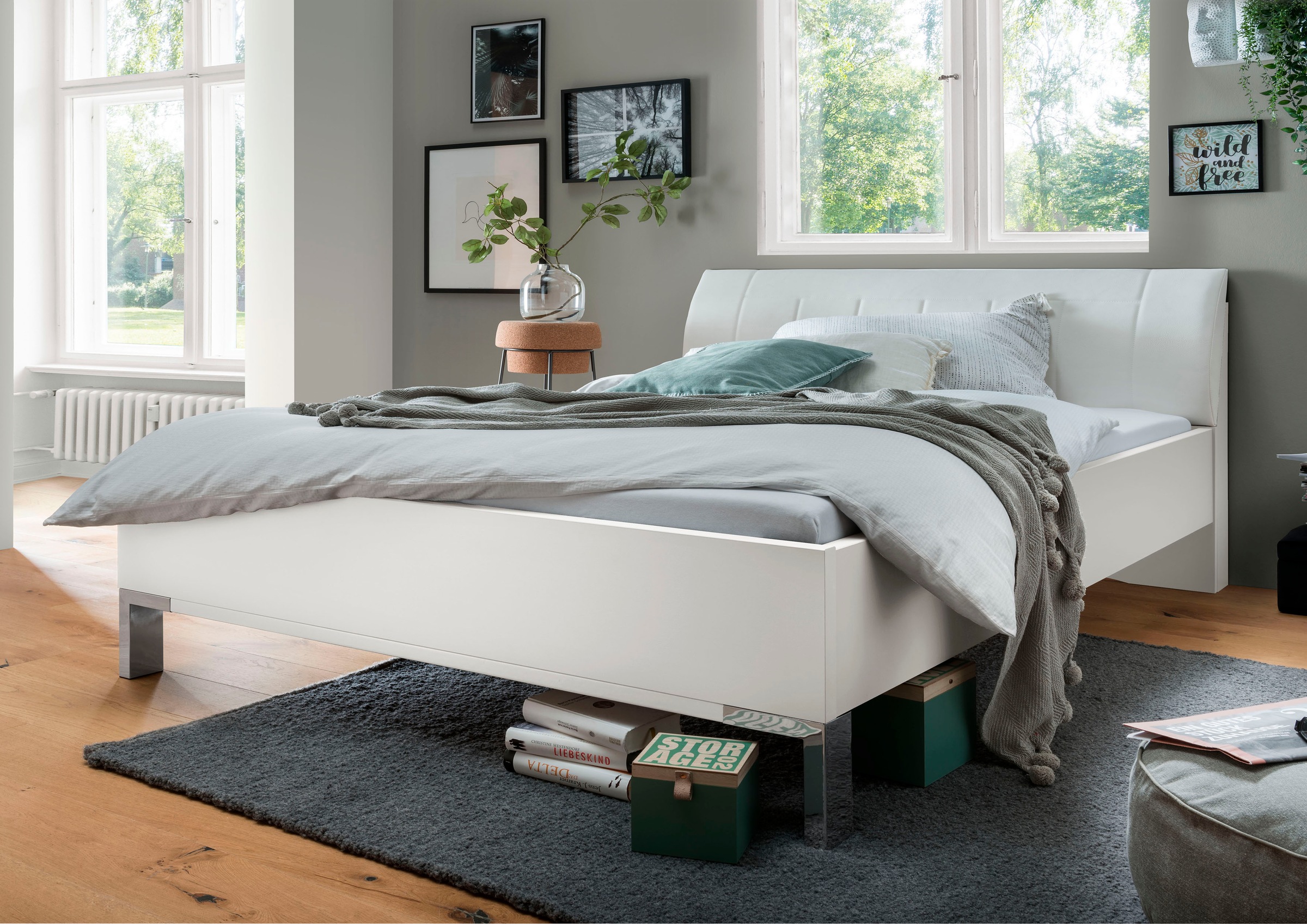 WIEMANN Futonbett "Monaco, Bettgestell, Bettrahmen, komfortables Polsterkop günstig online kaufen