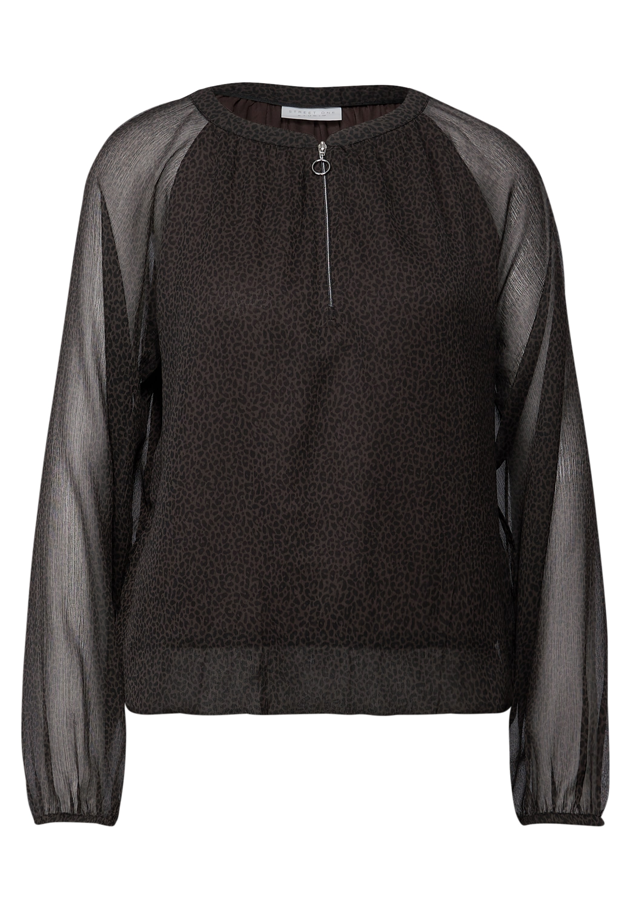 STREET ONE STUDIO Chiffonbluse, mit Rundhalsausschnitt
