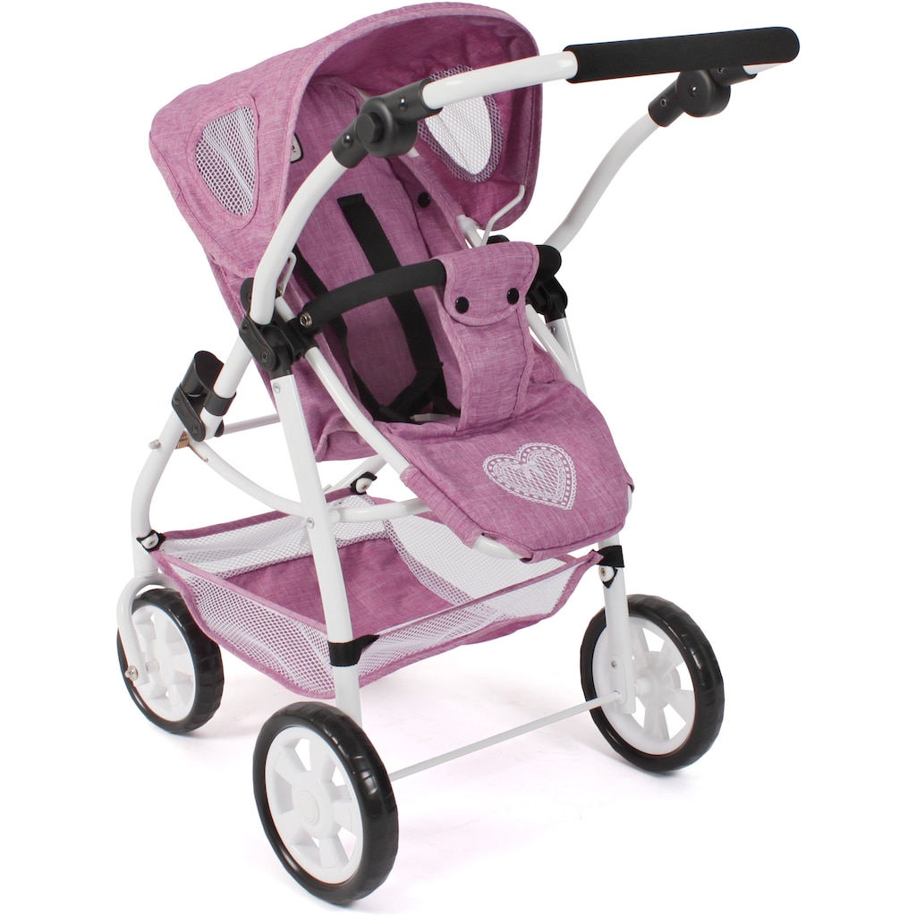 CHIC2000 Kombi-Puppenwagen »Emotion All In 3in1, Jeans Pink«, inkl. Babywanne, Babyschale und Sportwagenaufsatz