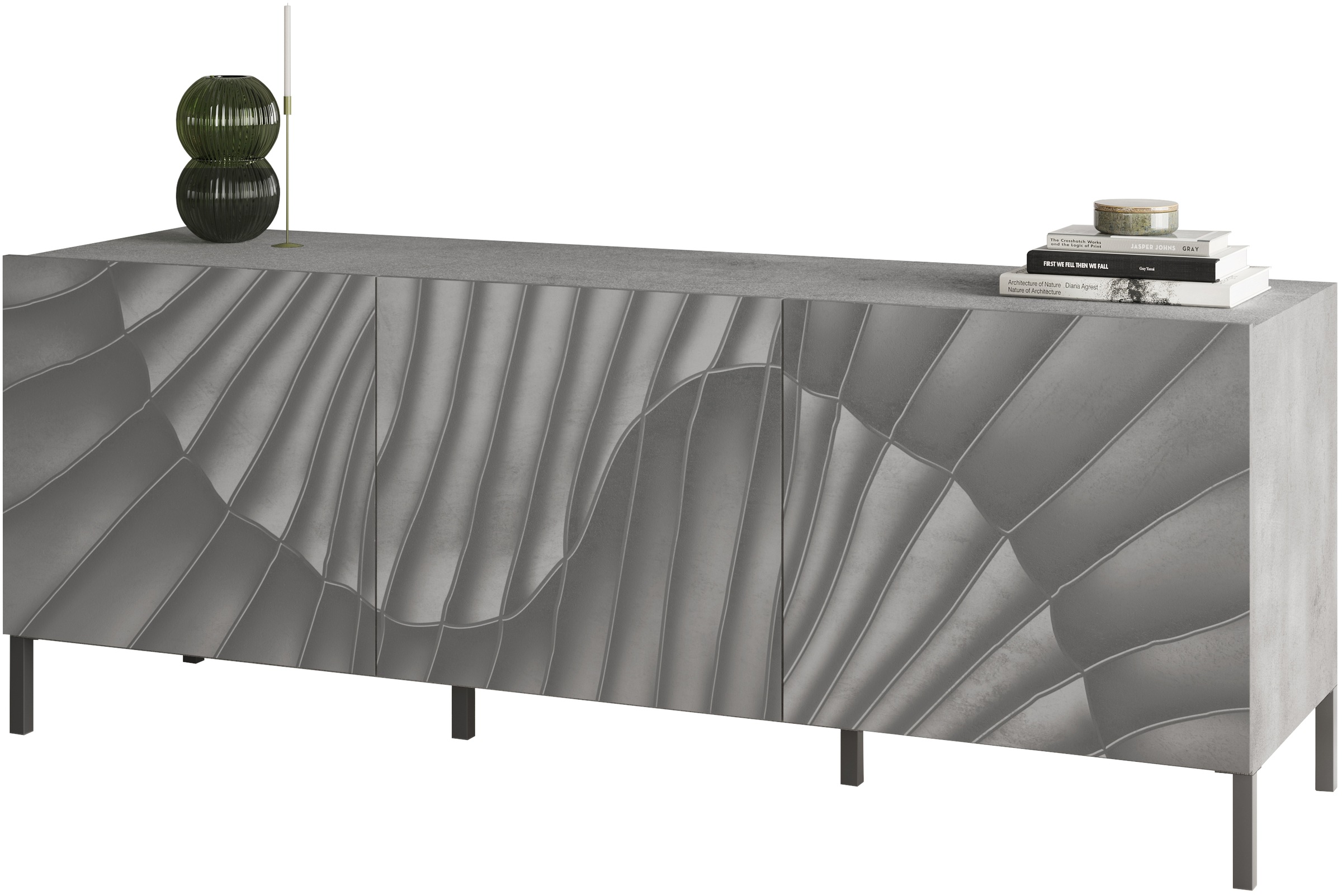 Thumbnail - OTTO home Lowboard "Snake, TV-Möbel, TV-Schrank, Media-Board, Breite 181 cm, viel Stauraum" mit Siebdruck-Front, 3 Türen...