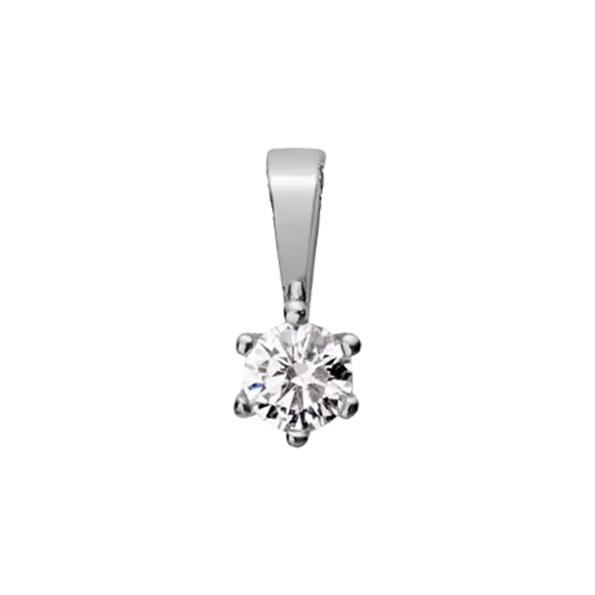 LYOMI Kette mit Anhänger »585/- Weißgold 1 synth. Diam. 0,10 ct.«