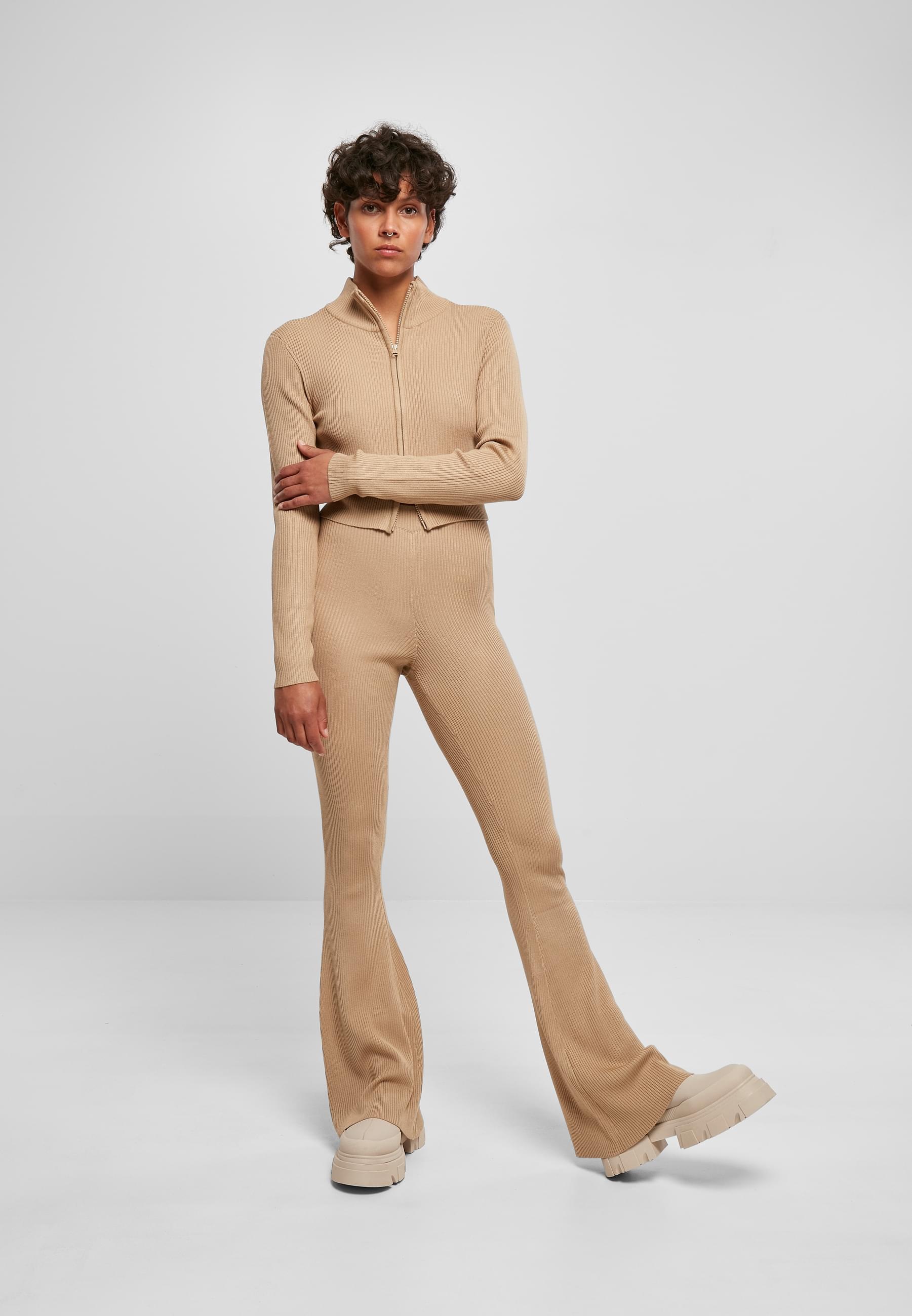 URBAN CLASSICS Leggings »Urban Classics Damen Ladies Rib Knit Bootcut Leggings«, (1 tlg.)