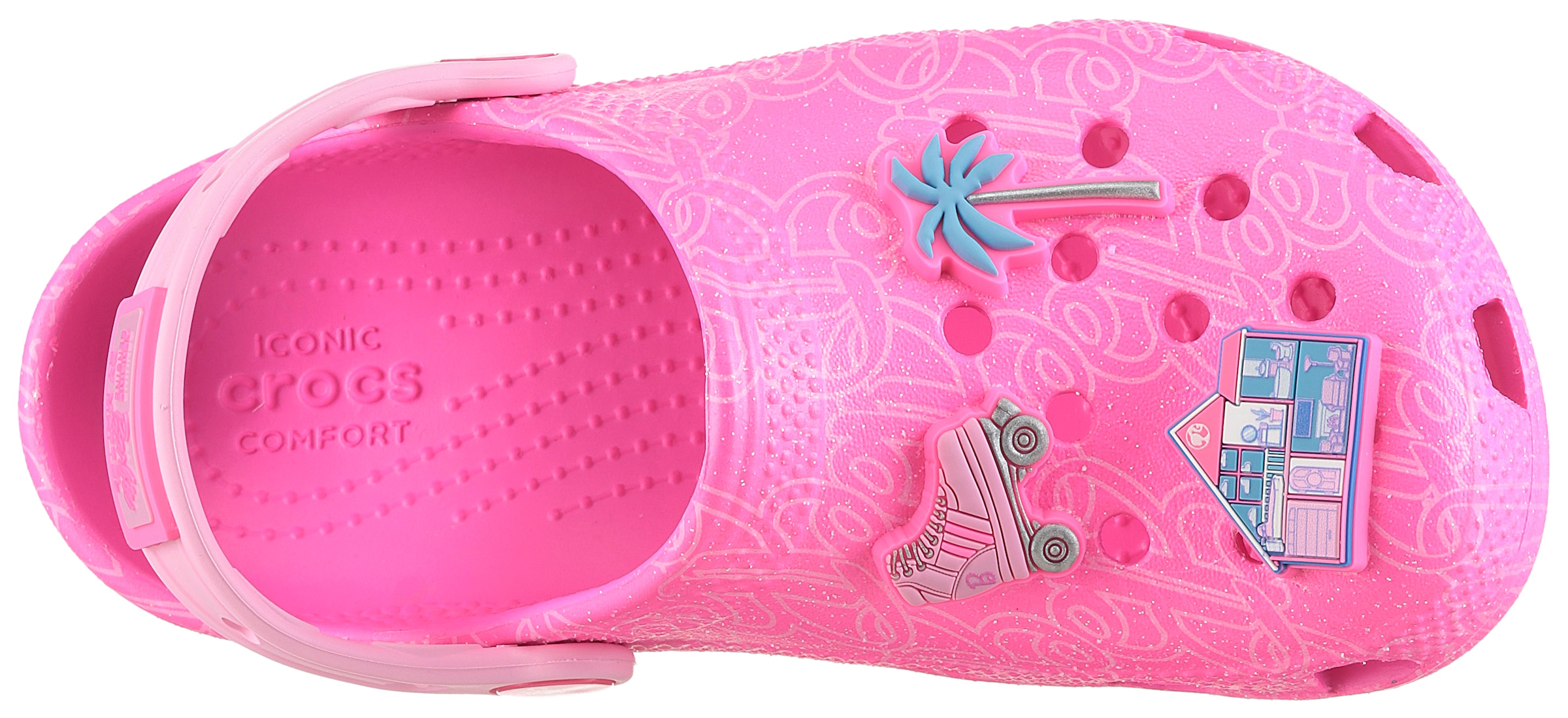 Crocs Clog »Mattel Pink Barbie Cls Clog K«, Barbie Clog, Hausschuh mit Herzchen