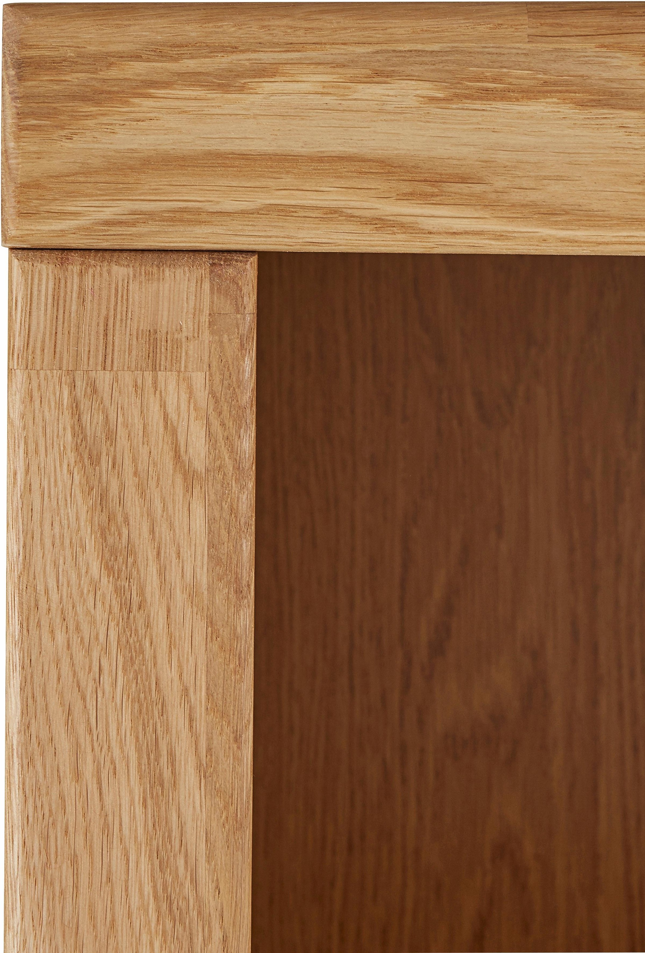 Home affaire Highboard »Ribe,130cm breit145cm hoch,Fronten Massivholz,12 Fächer«, Korpus aus Holzwerkstoff, Metall Griffe,Böden versetzbar