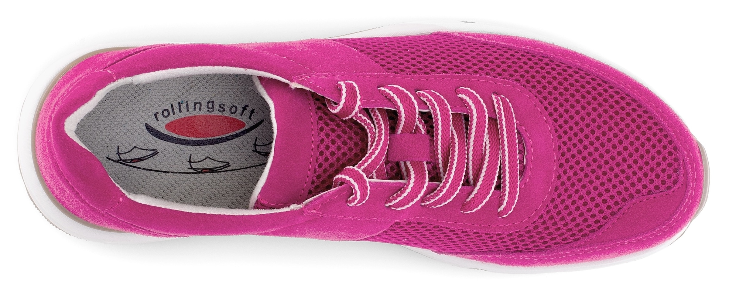Gabor Rollingsoft Keilsneaker, Freizeitschuh, Halbschuh, Schnürschuh, Logoschriftzug an der Ferse