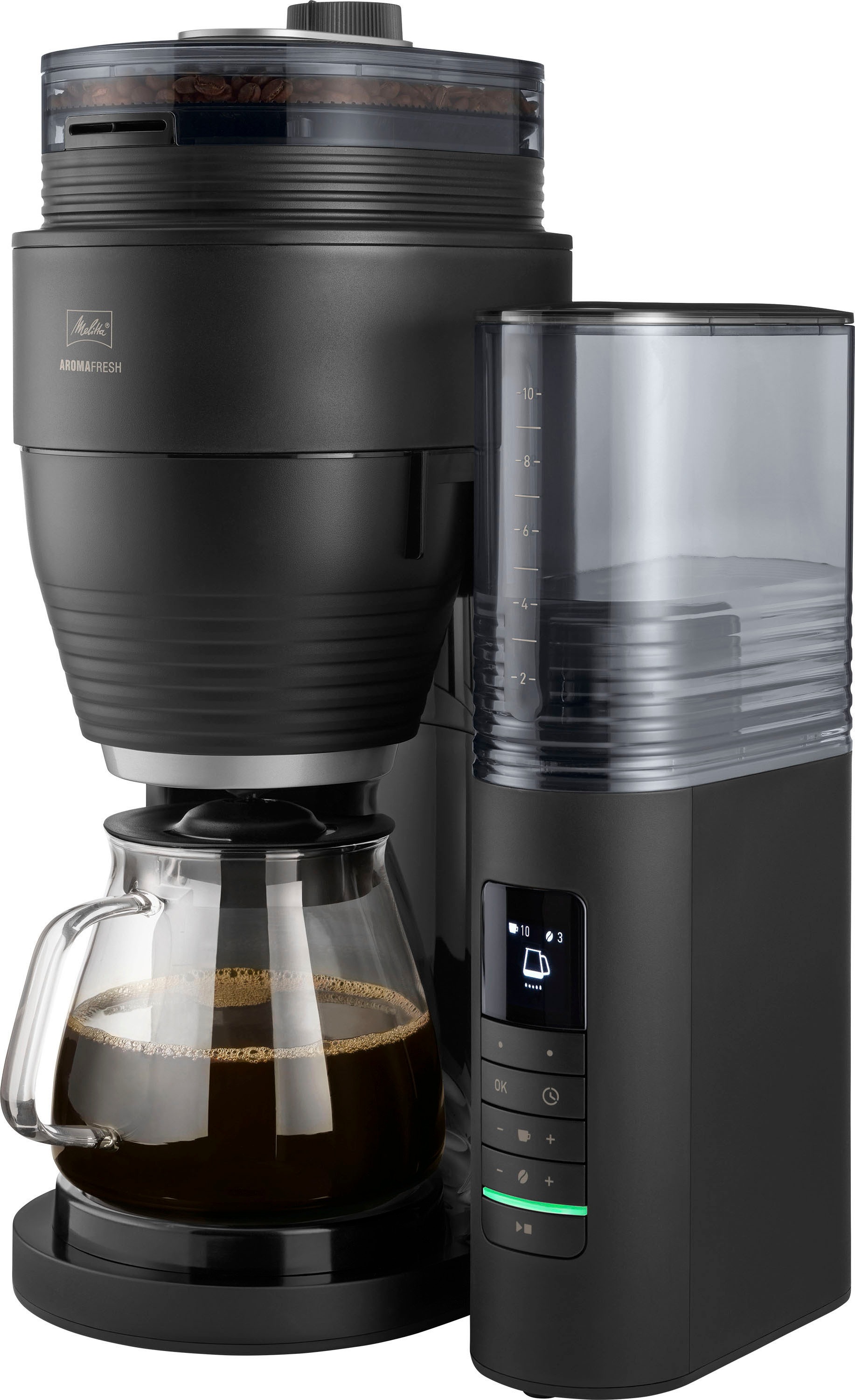 Melitta Kaffeemaschine mit Mahlwerk "AromaFresh Pro X 1030-02" 1,25 l Kaffeekanne Papierfilter 1x4