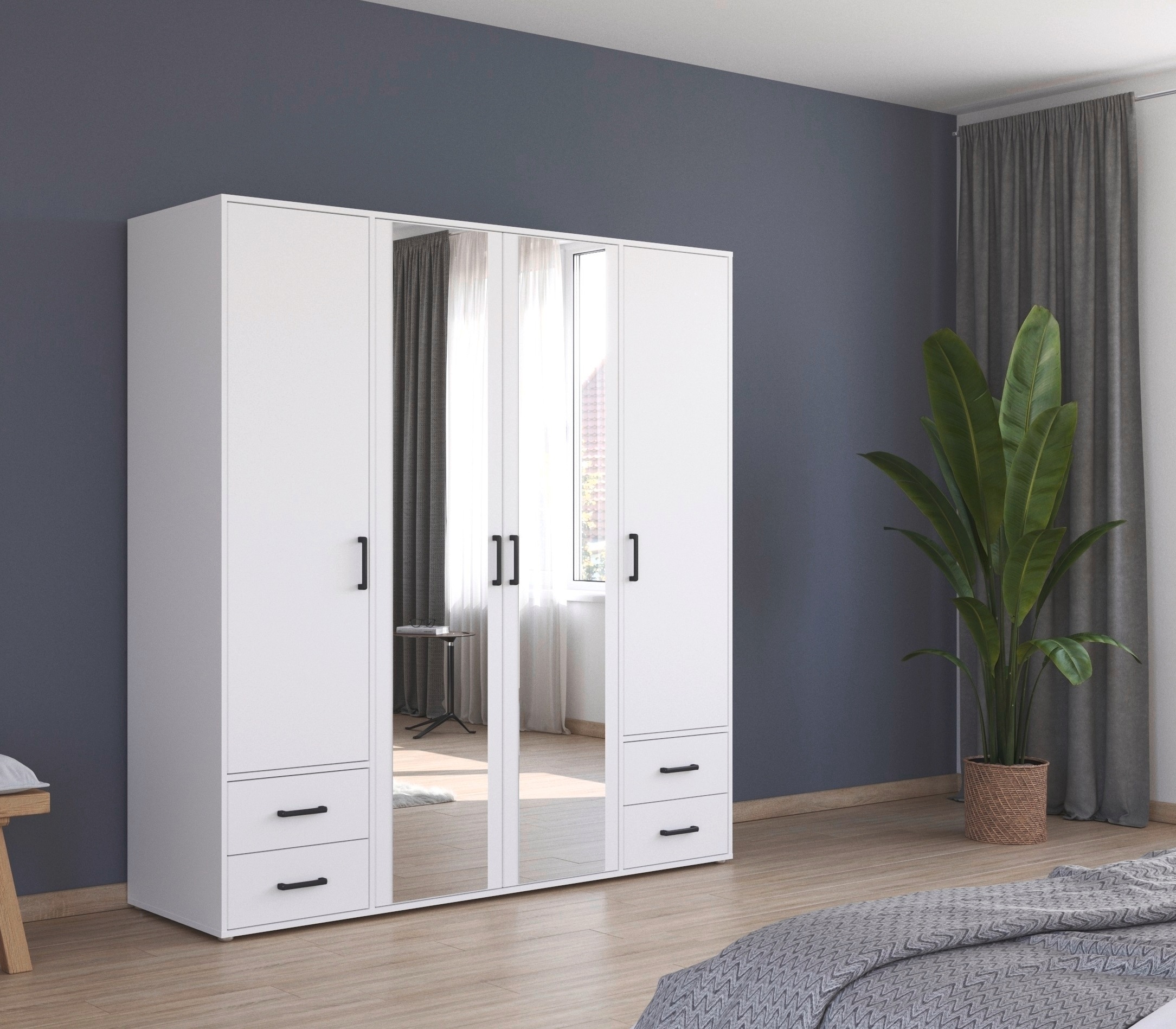 Thumbnail - rauch Drehtürenschrank "Kleiderschrank Schrank Garderobe Wäscheschrank VOYAGER", (in 3 verschiedenen Ausstattungen BASIC...