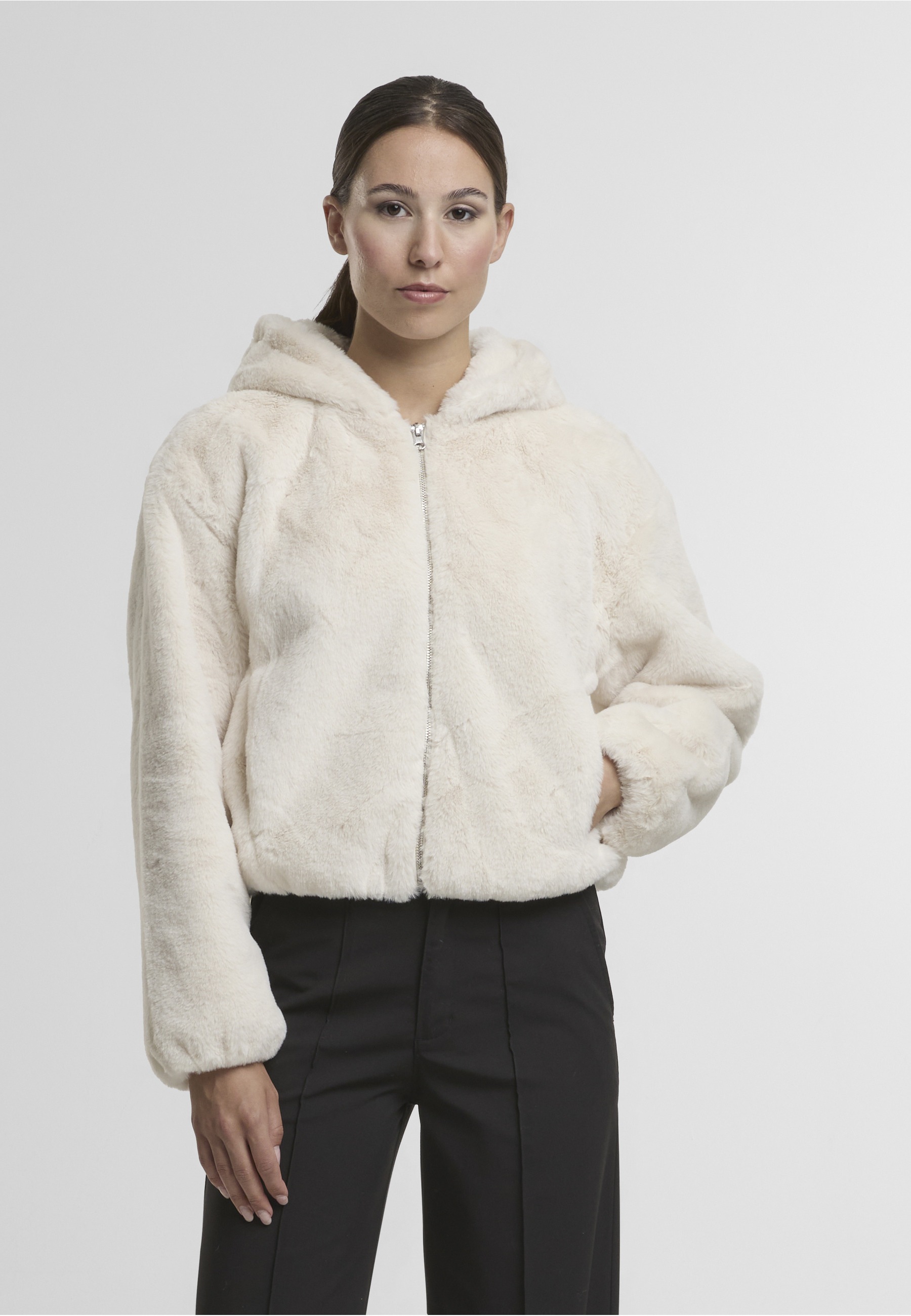 Urban Classics Sweat-shirt à Zip Tb7934 White Sand M Femme 2
