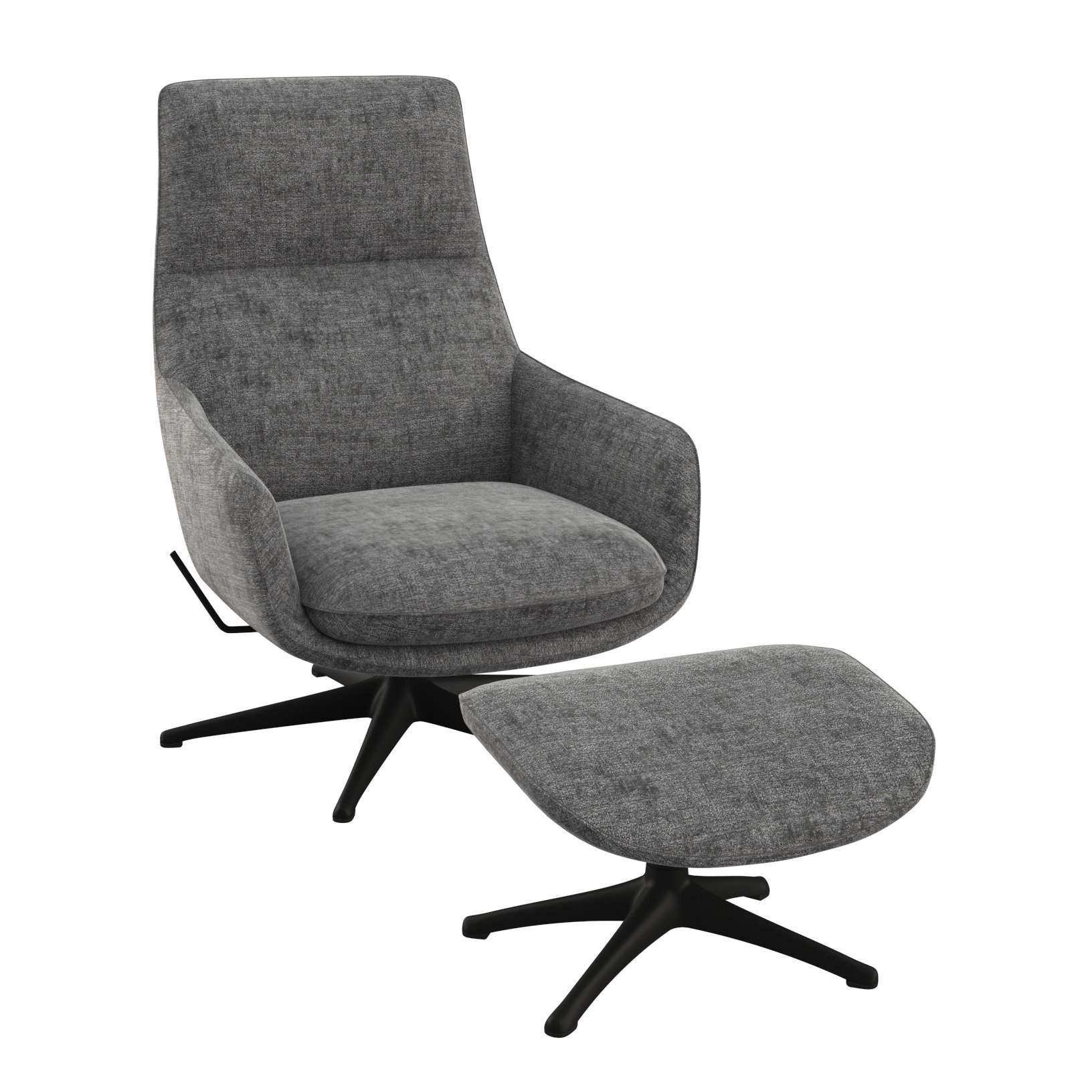 FLEXLUX Drehsessel »Marinella, Relaxsessel, TV-Loungesessel, Polstersessel,«, Liegefunktion, drehbar, Fuß schwarz